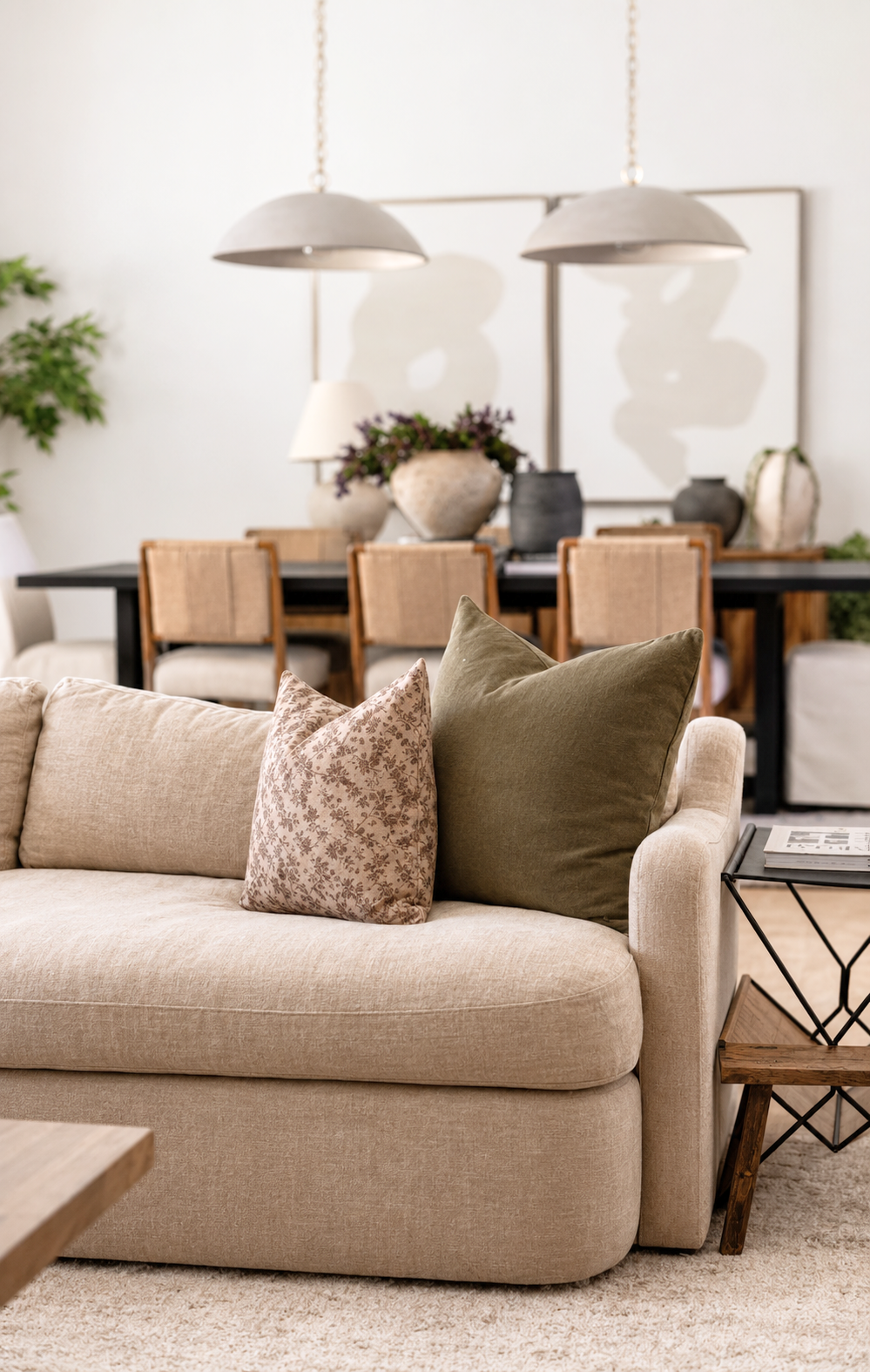 Woven Nook Pillows Living Room sofa