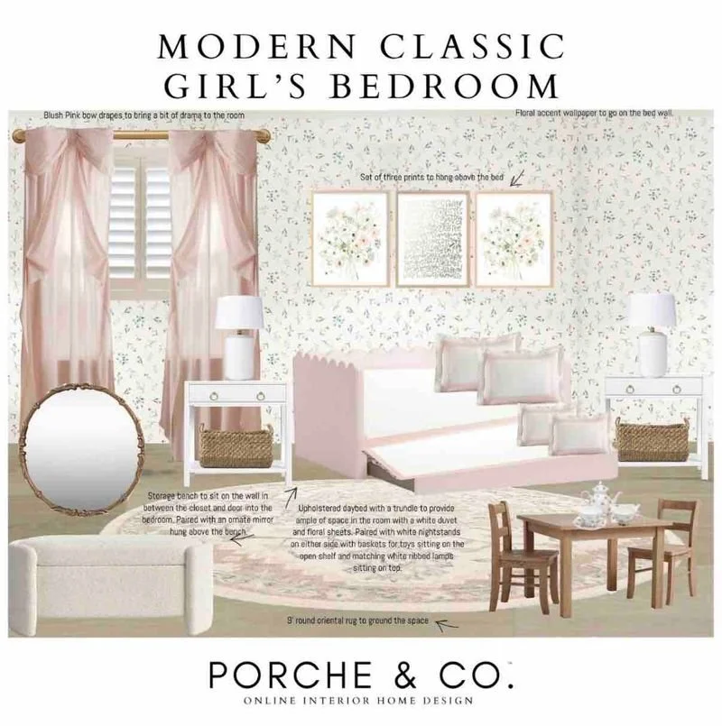 Little Girls Bedroom Design Floral