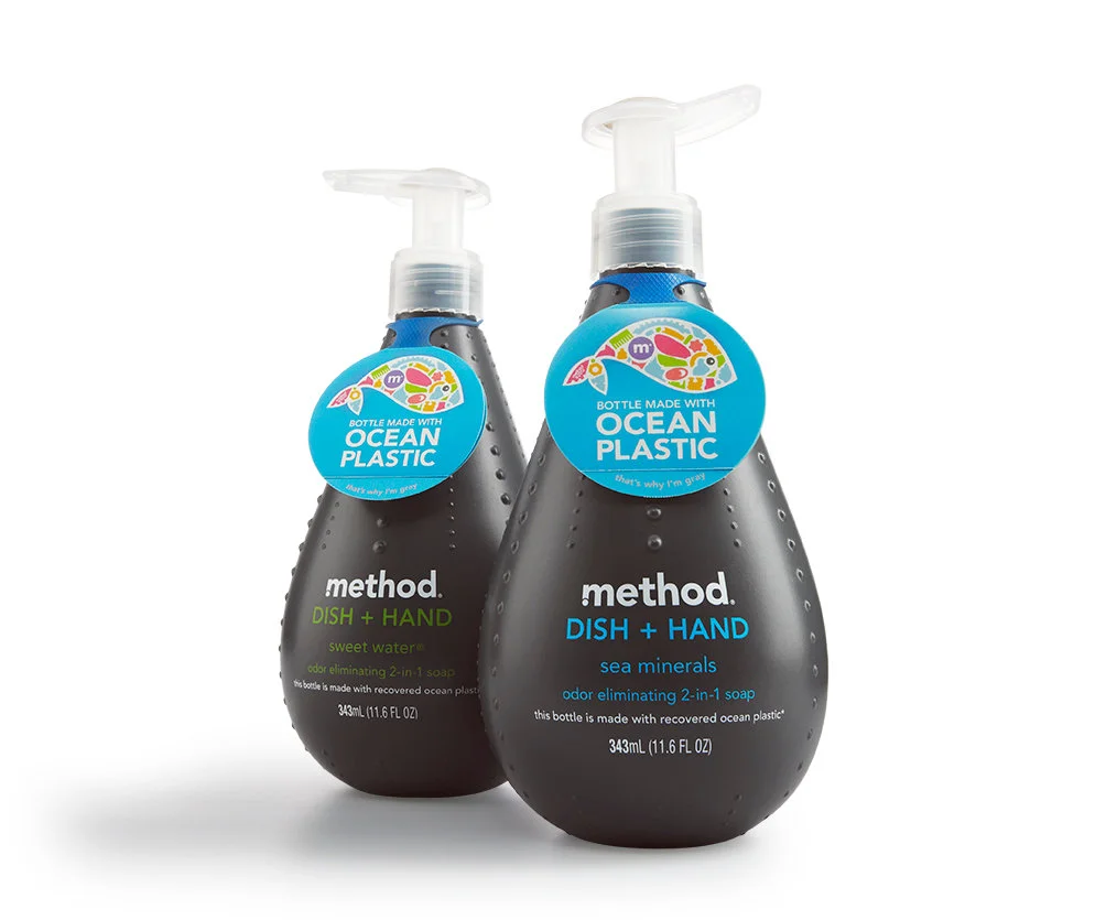 Method Home checks our boxes for their transparency, eco-friendly philosophy and mindful packaging. They are paving the way for reimagining how plastic can be reused by producing the world’s first bottles made with a blend of recovered ocean plastic & post-consumer recycled plastic as discussed here.