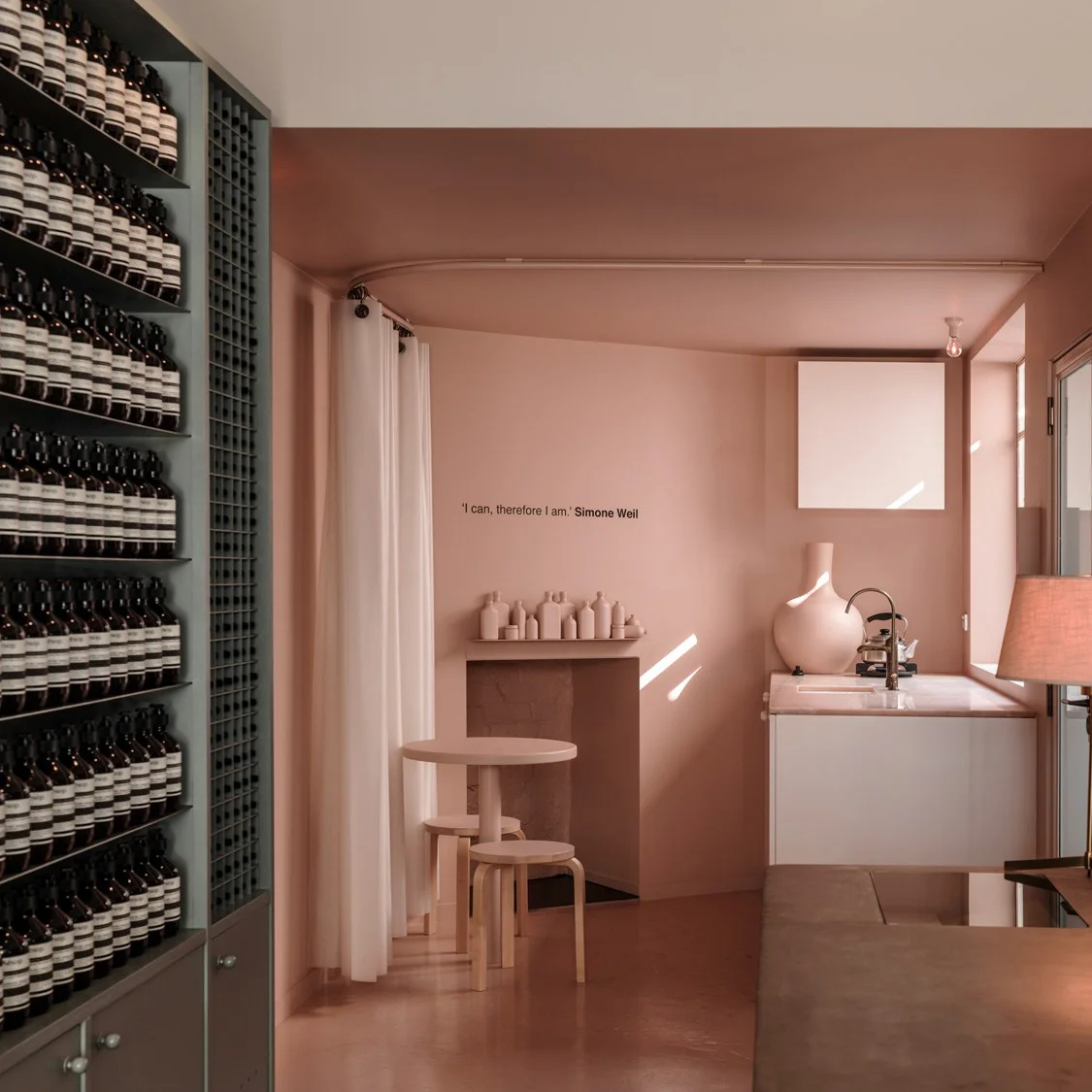 Aesop’s store in Melbourne’s Fitzroy was designed by local studio Clare Cousins Architects . Photography by Trevor Mein via Yellow Trace.