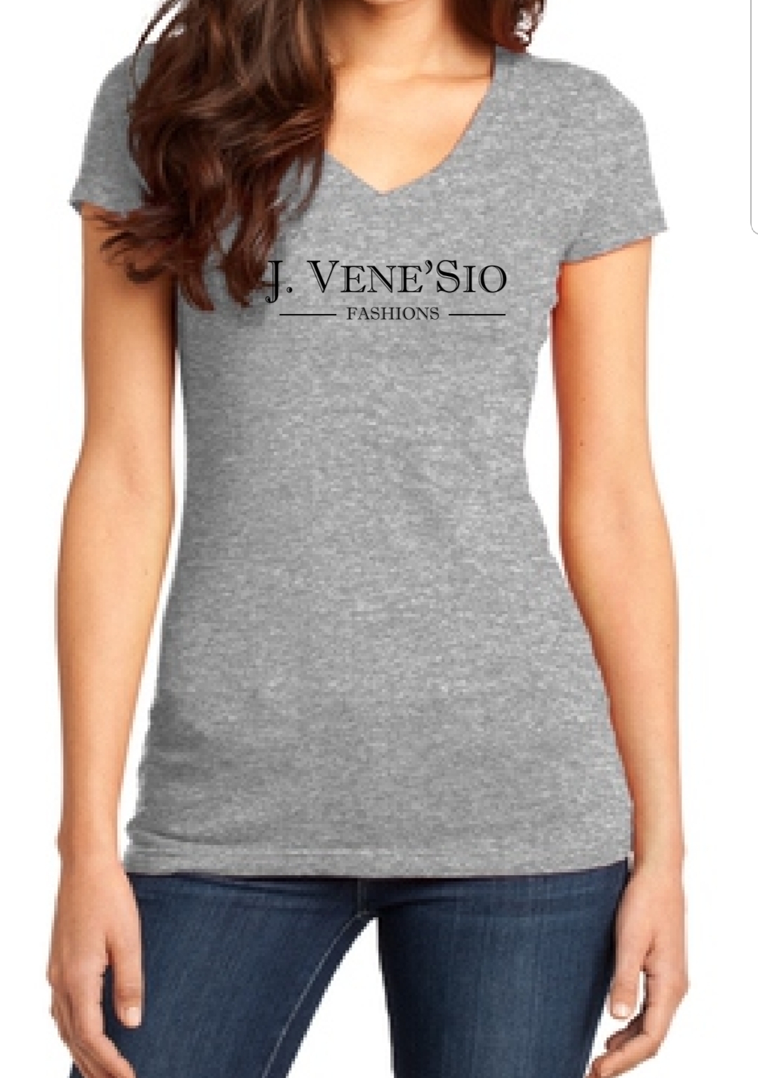 Grey V-Neck J Vene'Sio T-shirt