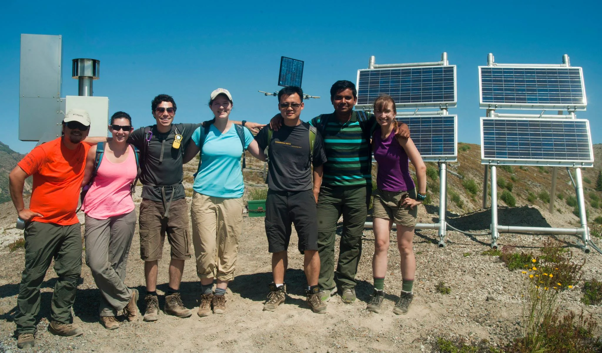  With fellow seismology students in Washington State