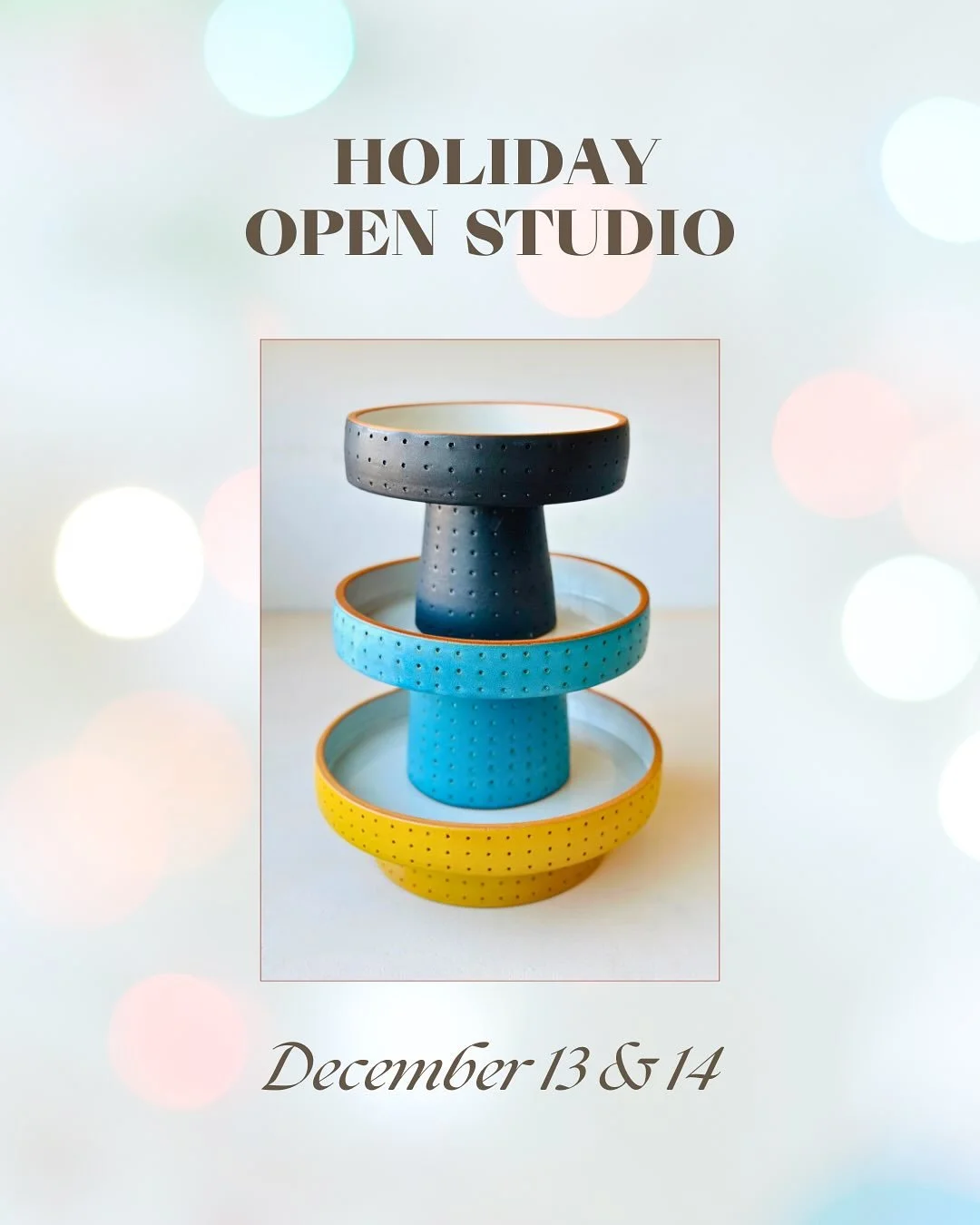 Yosemite Place is doing a holiday open studio this year!  We have so many artists and guest artists who are participating, see second slide.
Dec 13,14 12-5 pm @ 1775 Yosemite Ave, SF, Studio 201
***
My studio will be open, and my work will be availab