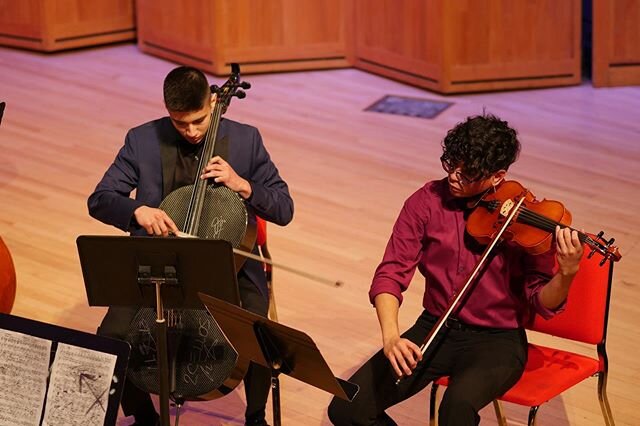 Join us virtually this summer for online lessons, coachings, masterclasses, technique classes and more. Apps due on May 31.
.
.

Daniel Cabrera and Keola Tabisola perform Dvorak Bass Quintet at the Chamber Intensive 2019 Student Recital.