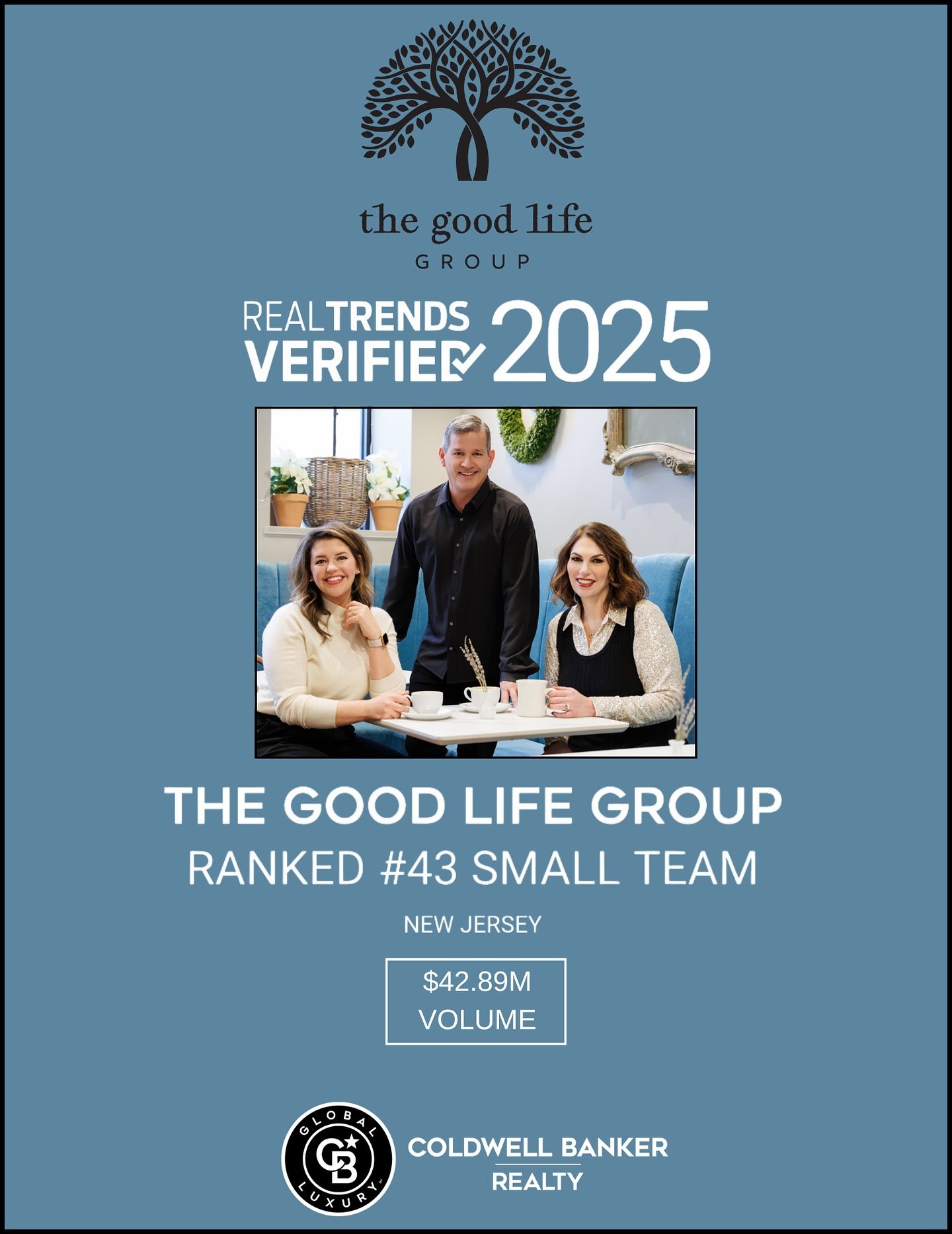We&rsquo;re incredibly honored to share that The Good Life Group has been included in the 2025 RealTrends Verified rankings, which recognizes top-performing real estate professionals across the country.💪

We&rsquo;re deeply grateful for the trust yo