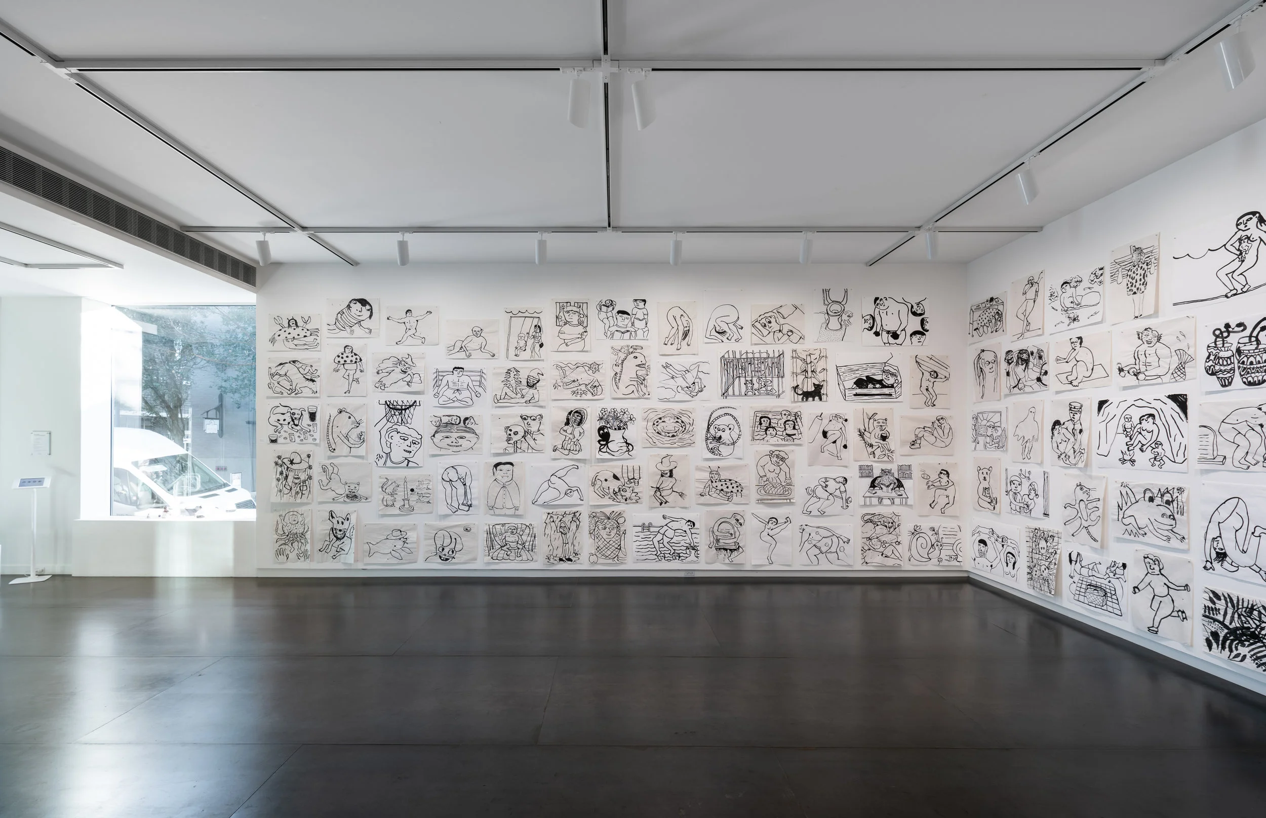 Ralph Pugay, after swimming 1-132 (installation view), Ink on Paper, 2018 Photo by Mario Gallucci, courtesy the artist and Upfor