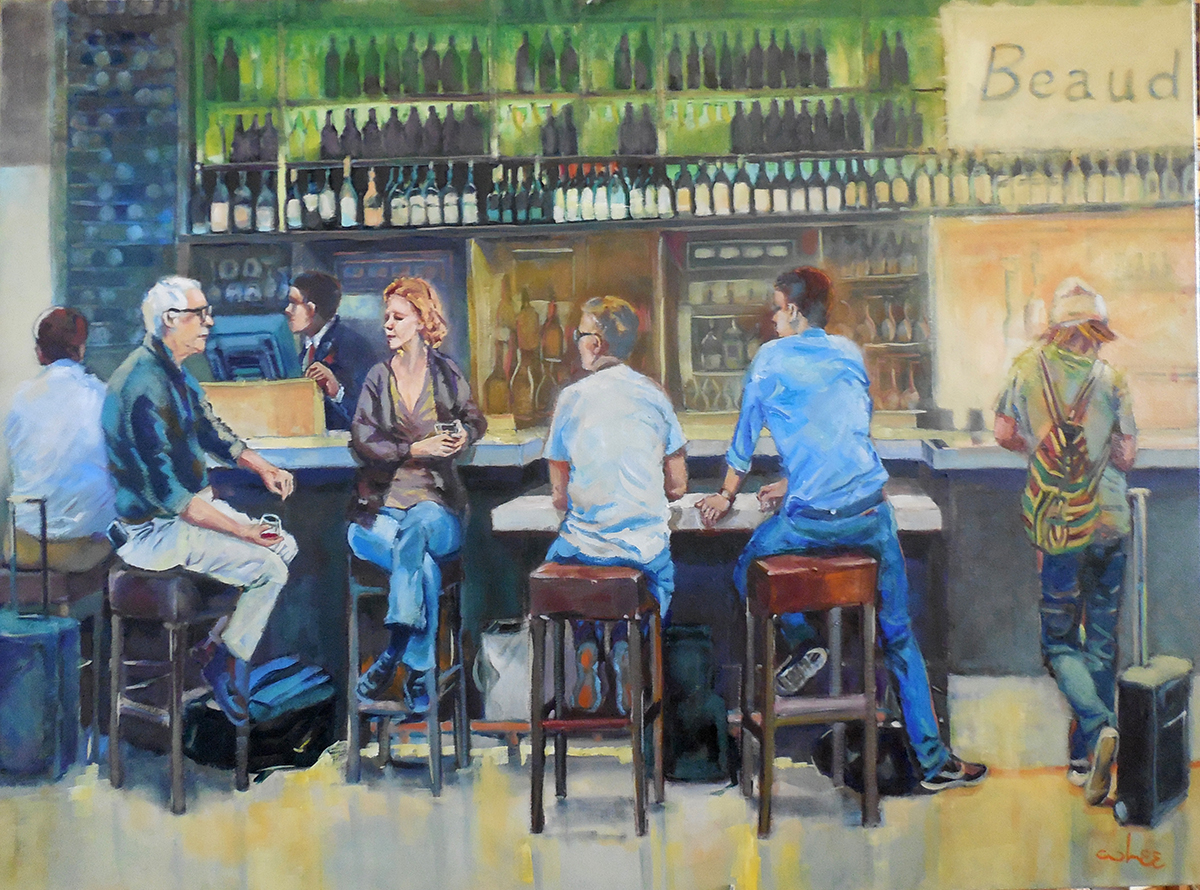 Layover Passengers, Oil on canvas (36 x 48)