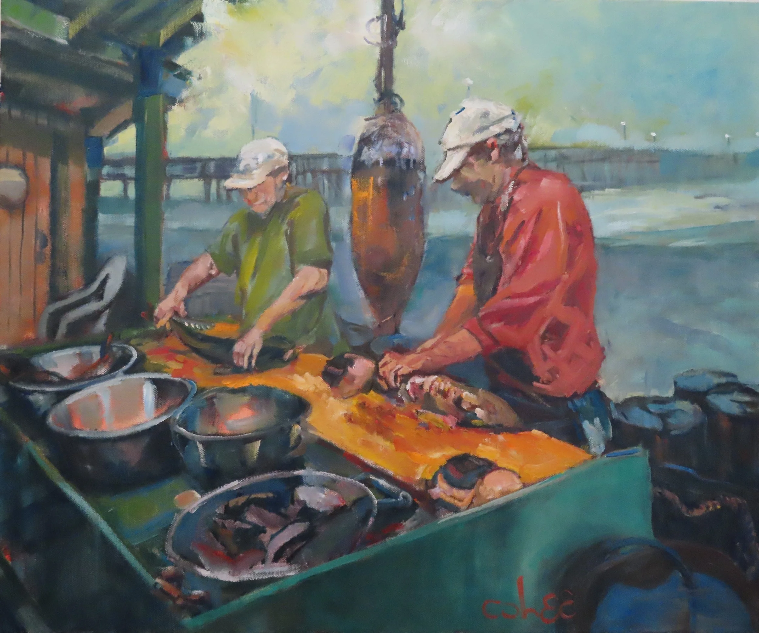 Dory Fish Cutters at Dawn 20x24 Oil