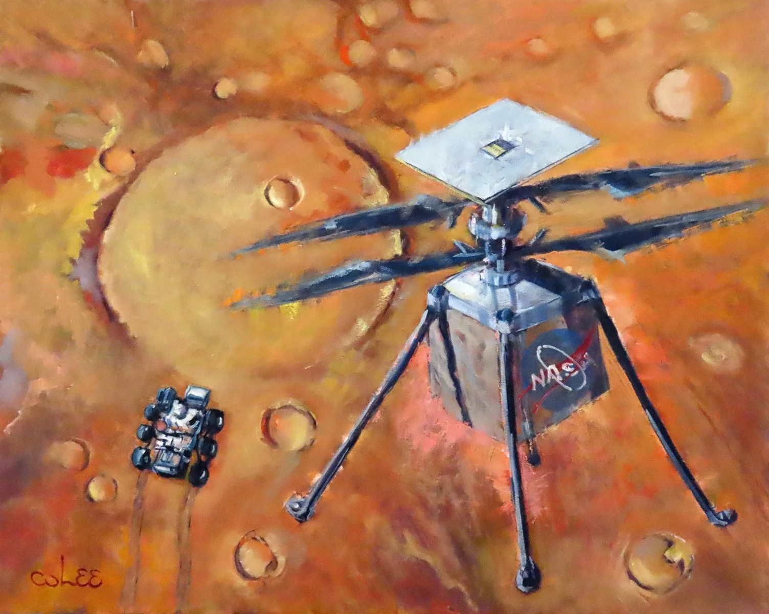 Mars Helicopter Rover 24x30 Oil