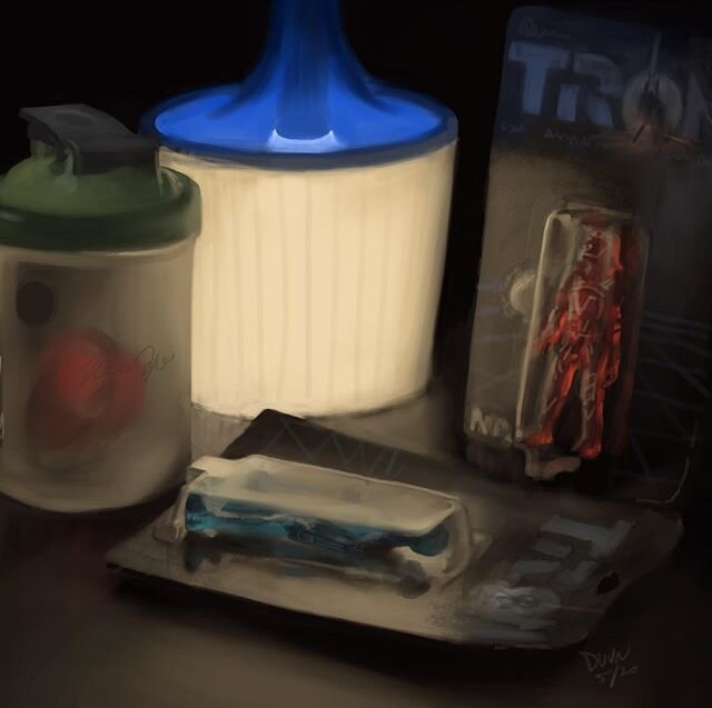 Still life painting exercise with tron figures, for class at @gnomon_school #tron #jasrdunn #digitalpainting