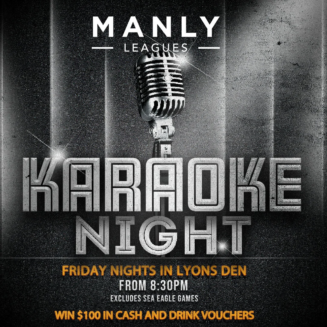 We’re hosting Karaoke up in the Lyons Den, our hearty Sports Bar! Come along on Friday with some mates for a laugh and the chance of some free drinks   for the best way to start your weekend!