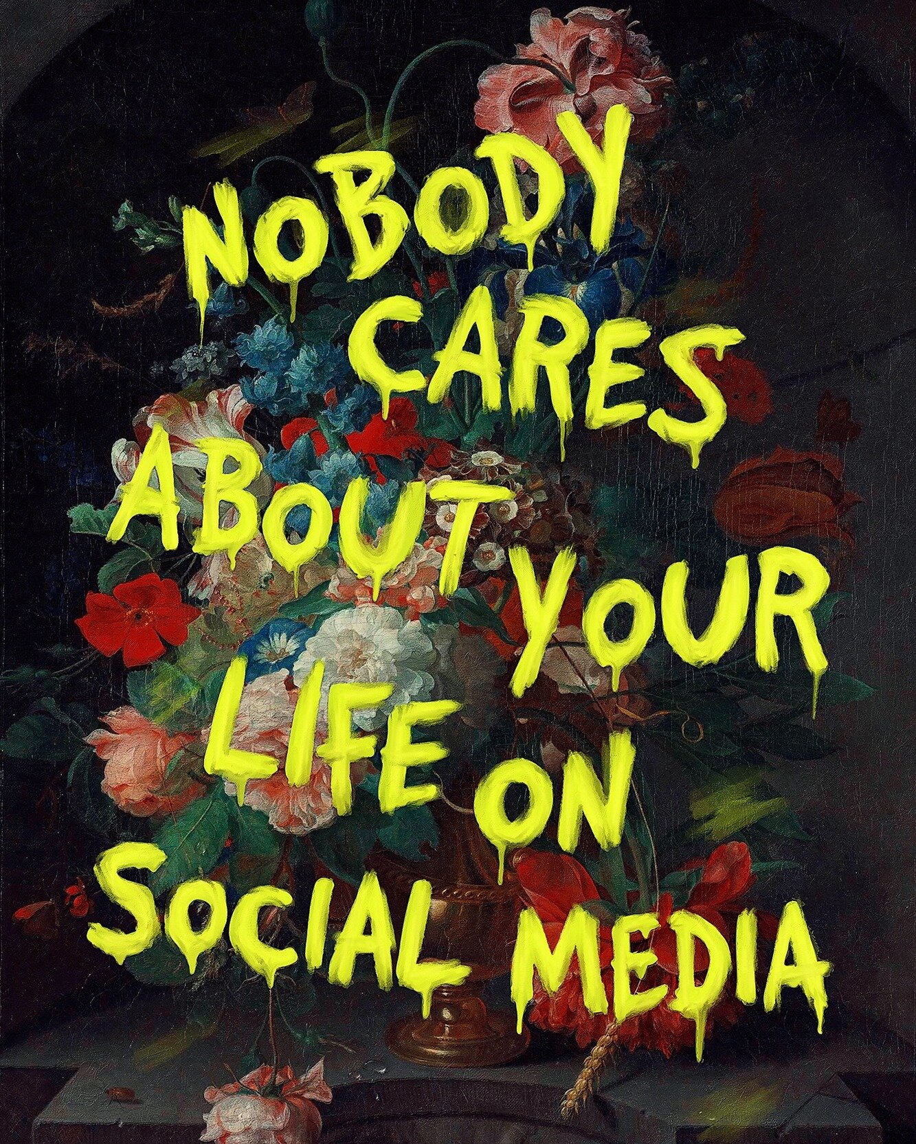 In a world obsessed with fleeting trends, remember that true beauty lies beyond the pixels. #nobodycares #socialmedia #vintagepop -Werbung/Ad- Now available @printler Link in Bio #PosterPerfection #ArtisticPosters #PosterLove  #PrintedInspiration  #V