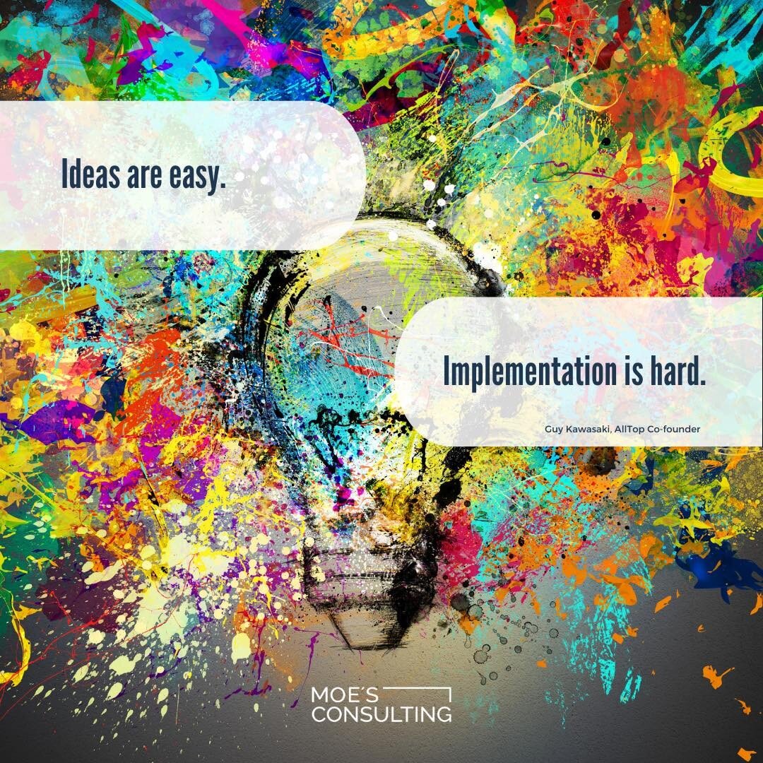 Every day we have thousands of ideas, some better than others, but when THE idea comes up, the tricky part begins.

Implementing can be challenging, and that's why you can count on Moes Consulting, an experienced team, to turn your ideas into reality