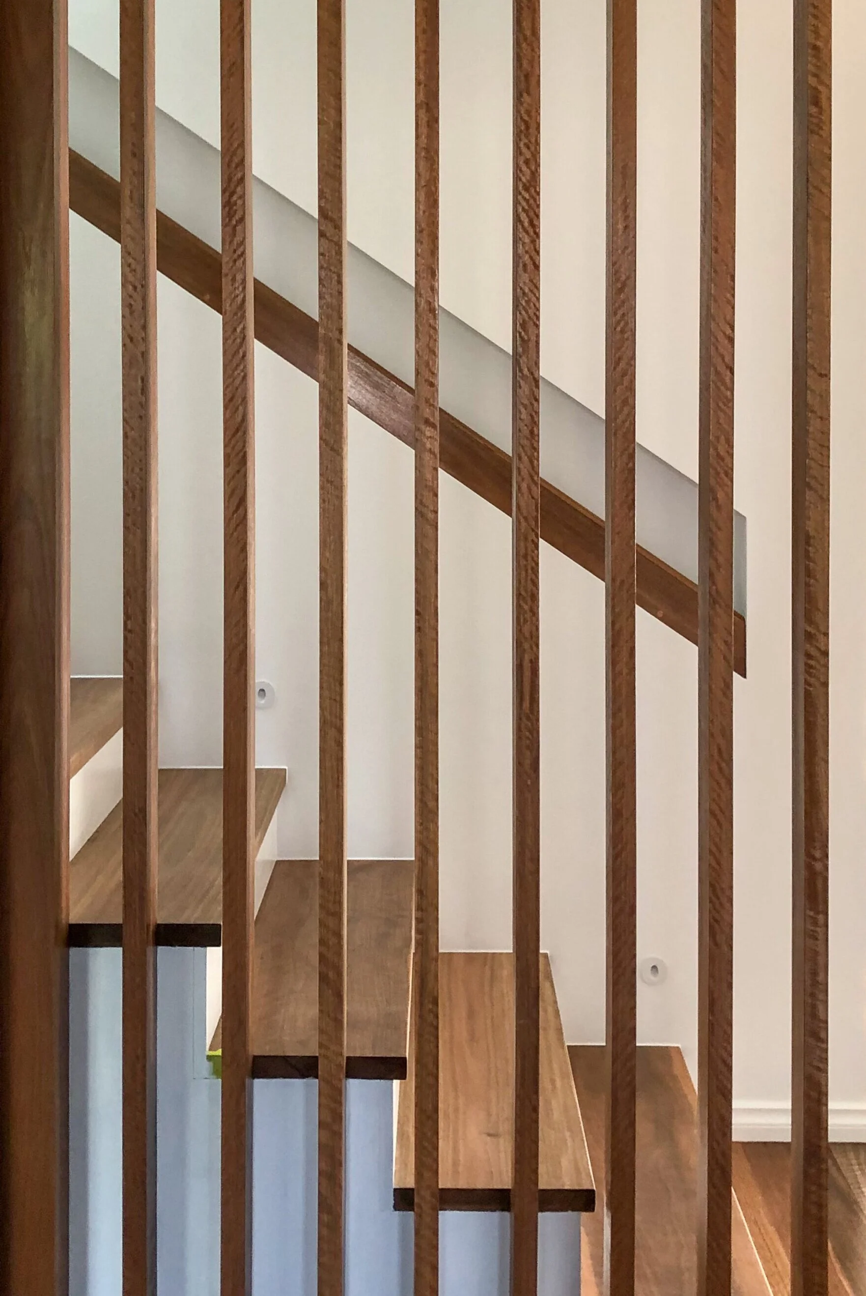 Timber batten screen to timber stair