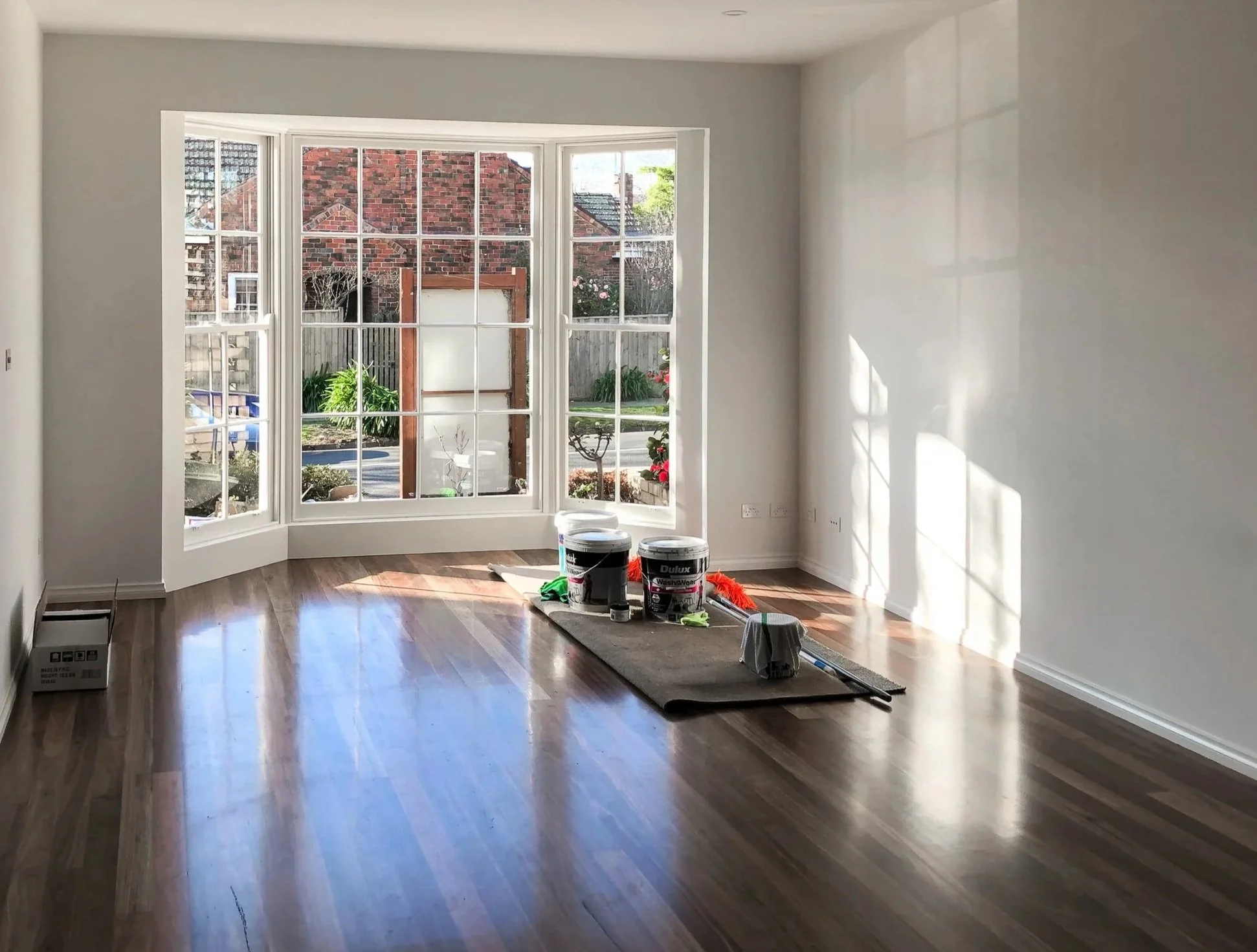 Bay window with hardwood timber floor in Glen Iris