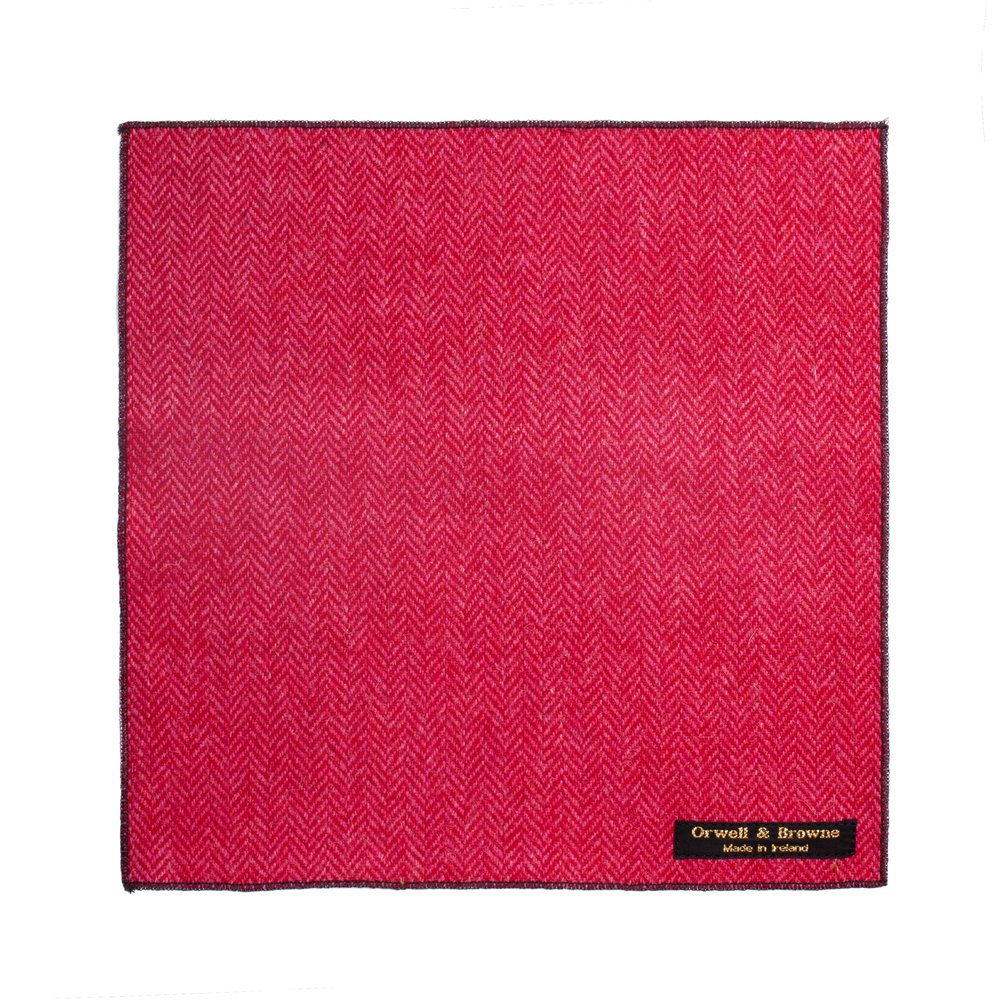 DONEGAL TWEED POCKET SQUARE - CERISE