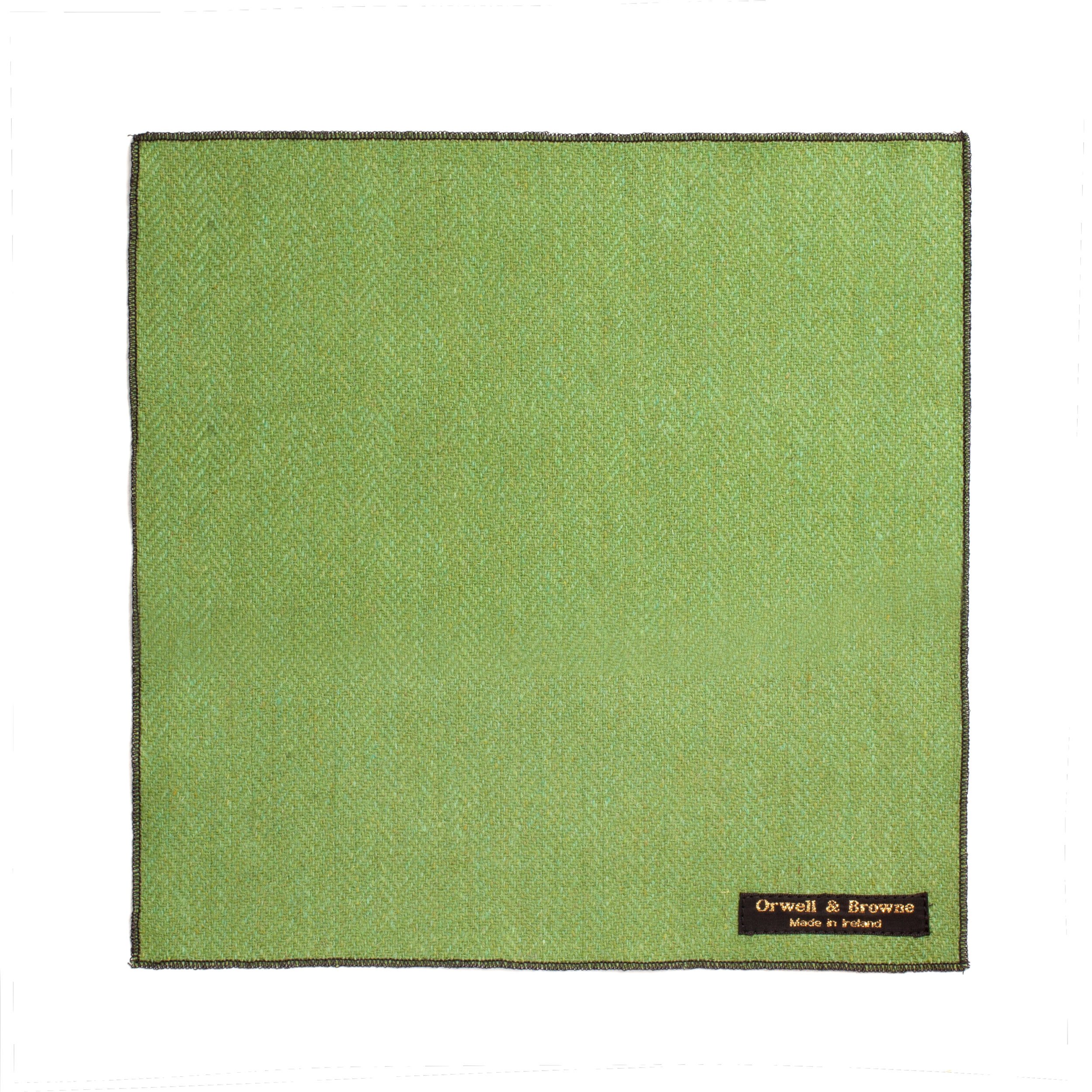 ORWELL &amp; BROWNE DONEGAL TWEED POCKET SQUARE - PARAKEET