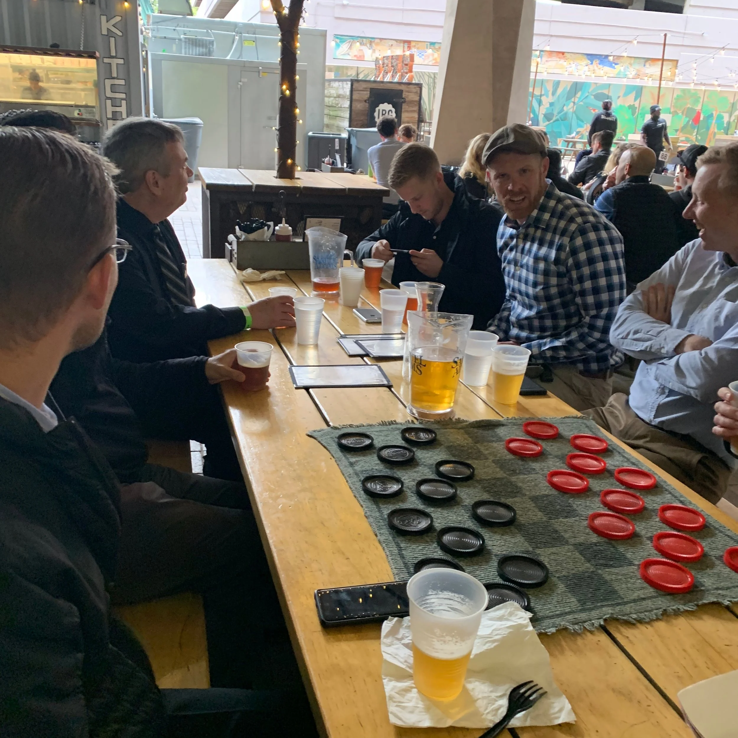 WICK FISHER WHITE ATTENDED THE O&N HAPPY HOUR AT INDEPENDENCE BEER GARDEN