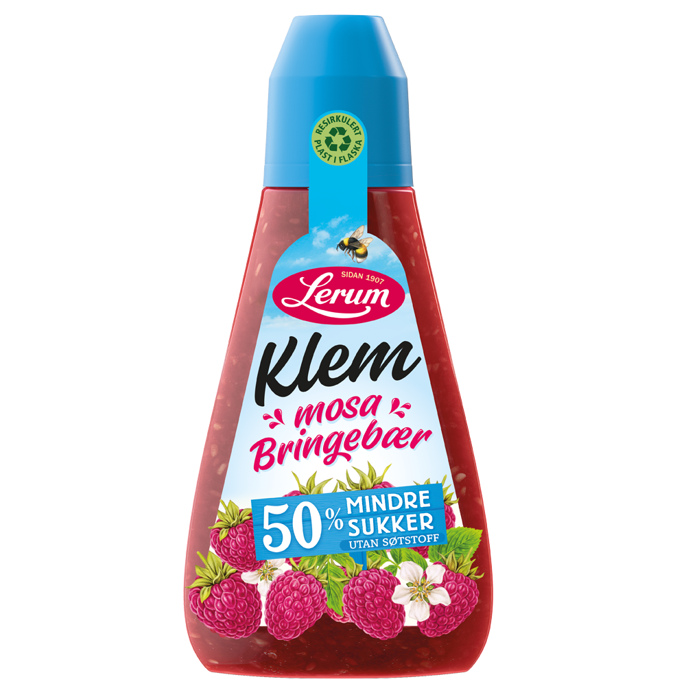 Klem Mosa Bringebær 50% mindre sukker