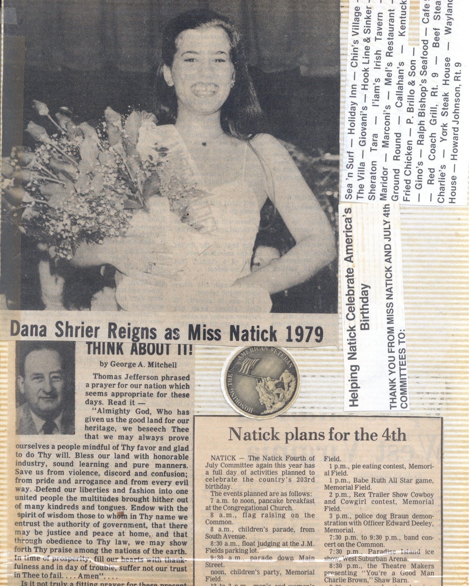4th of July, 1979!! Miss Natick was the beautiful Dana Shrier, hope you enjoy these photos and scrapbook pages. 
Kathleen Peterson O'Brien Lauren Wiles Pelser #natickma #metrowest #july4th #hometown #patriotic #pageant