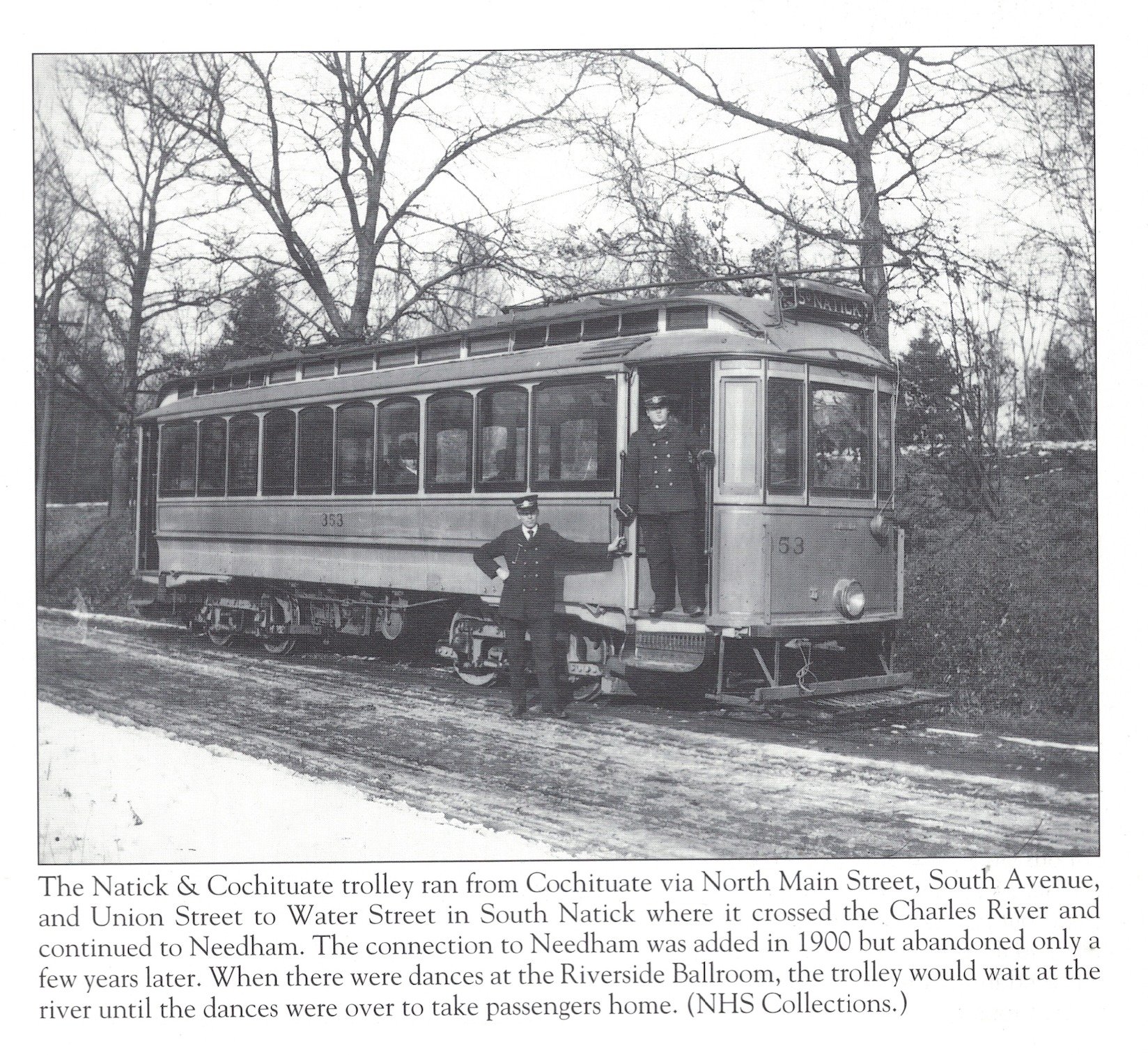 From Natick (Images of America) - Natick &amp; Cochituate Trolley
For more, please visit us at https://www.natickhistoricalsociety.org

#natickma #trolleyride #museum #metrowest #newengland #charlesriver #natickhistoricalsociety #americanhistory #his