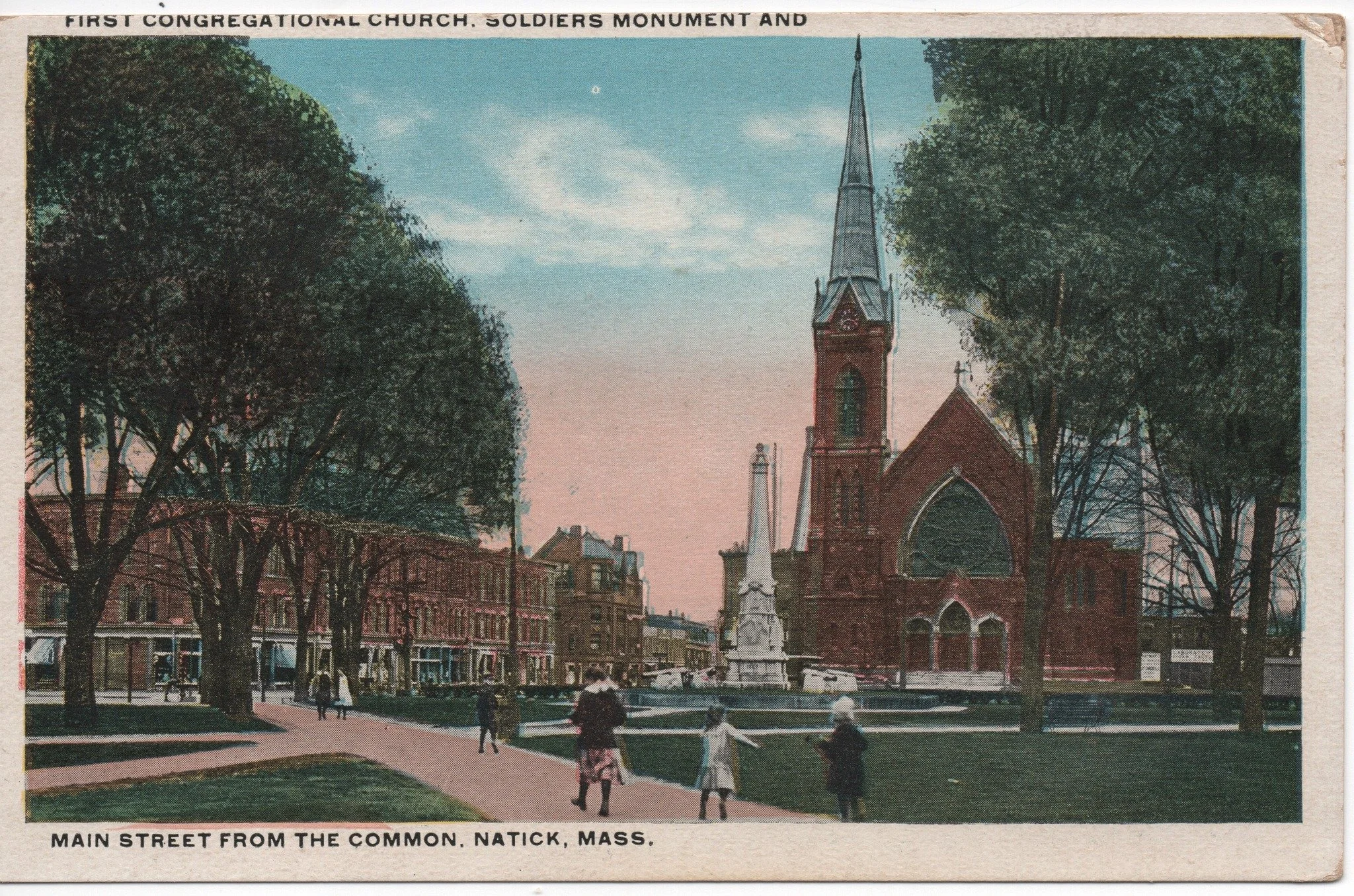 Calling all History Nerds and Curious Neighbors! Come walk historic Natick Center with local historian Terri Evans this Saturday, October 11, 1-2 pm. These vintage postcards of the First Congregational Church, Soldiers&rsquo; Monument, Harwood Baseba