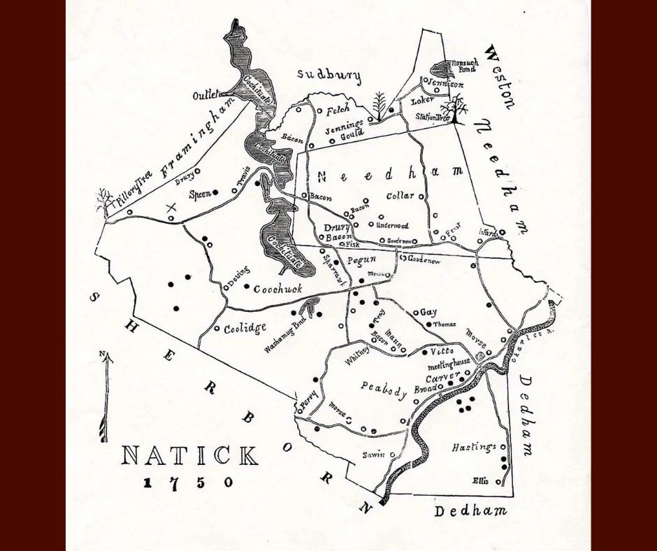 ⭐⭐⭐ Here's a look at Natick before the American Revolution. Yes, a significant section of North Natick was part of Needham. The &quot;Needham Leg&quot; came back to Natick for good in 1797. -- Like maps? Join us for Community Map Day THIS SATURDAY.  