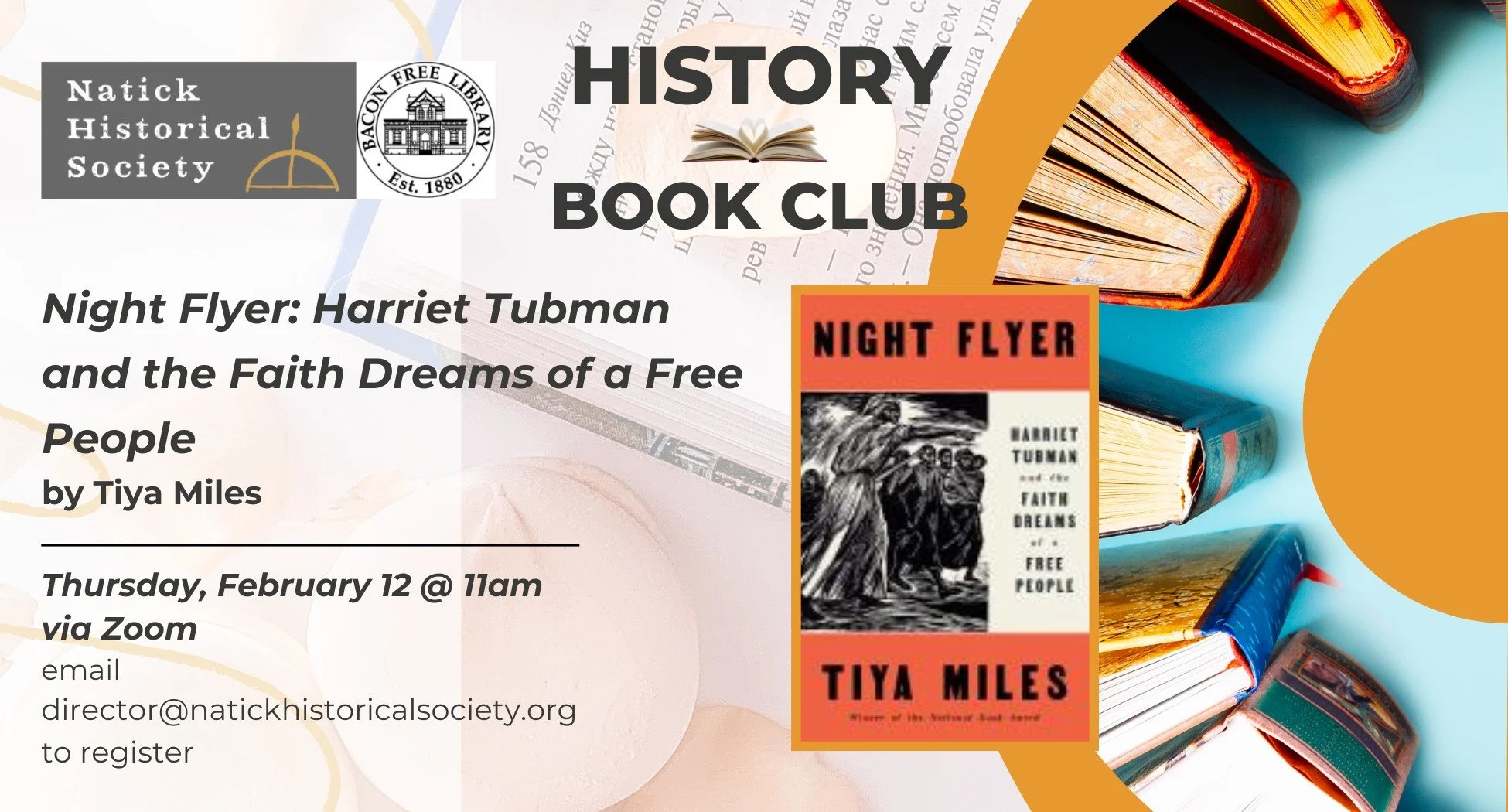If you're looking to curl up with a good book on a snowy morning, check out Tiya Miles' biography of Harriet Tubman, "Night Flyer." Miles is a best-selling author whose book, All that She Carried, won the National Book Award in 2021. Feel f