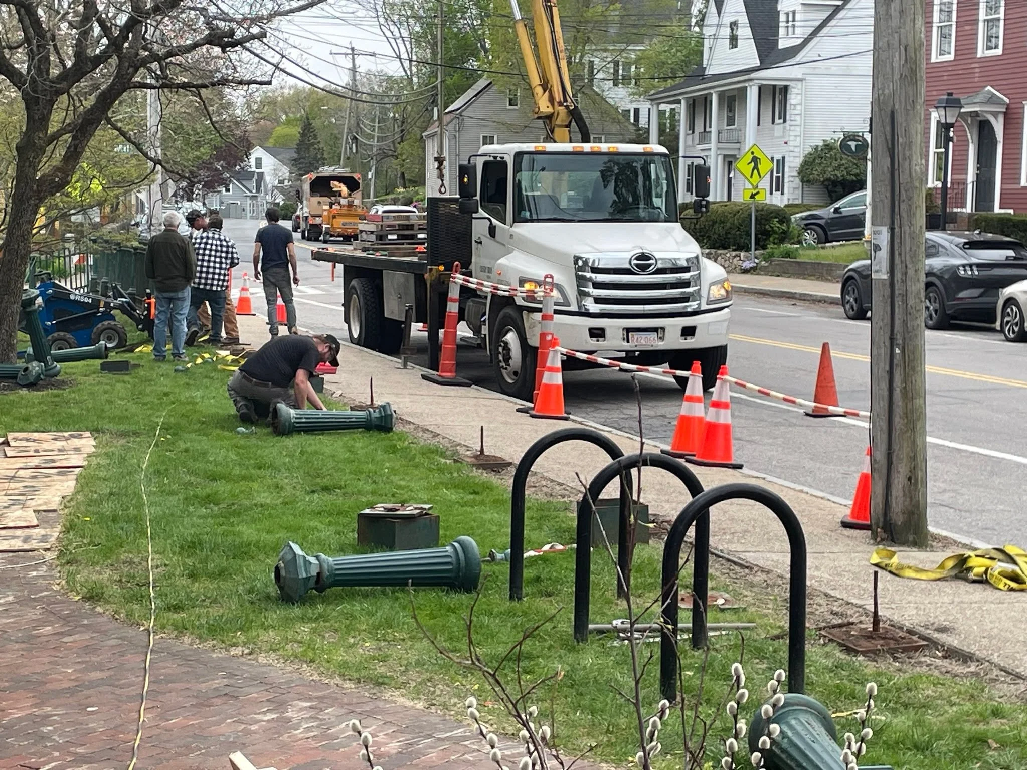 Thanks to support from the Natick Community Preservation Fund, this historic fence around what it now the Bacon Free Library building will be restored section by section this spring. Iterations of the fence date back to the 1840s. The land remains to