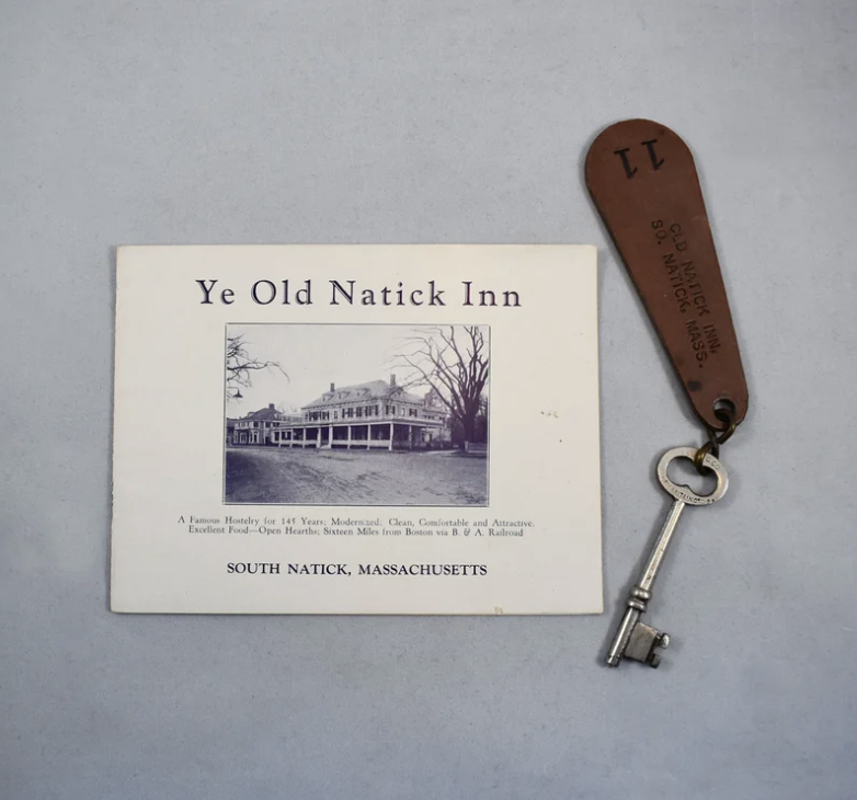 Old Natick Inn Key &amp; Fob | c. mid-1880  1651.1045.1   Donor: Barbara Gorely Teller