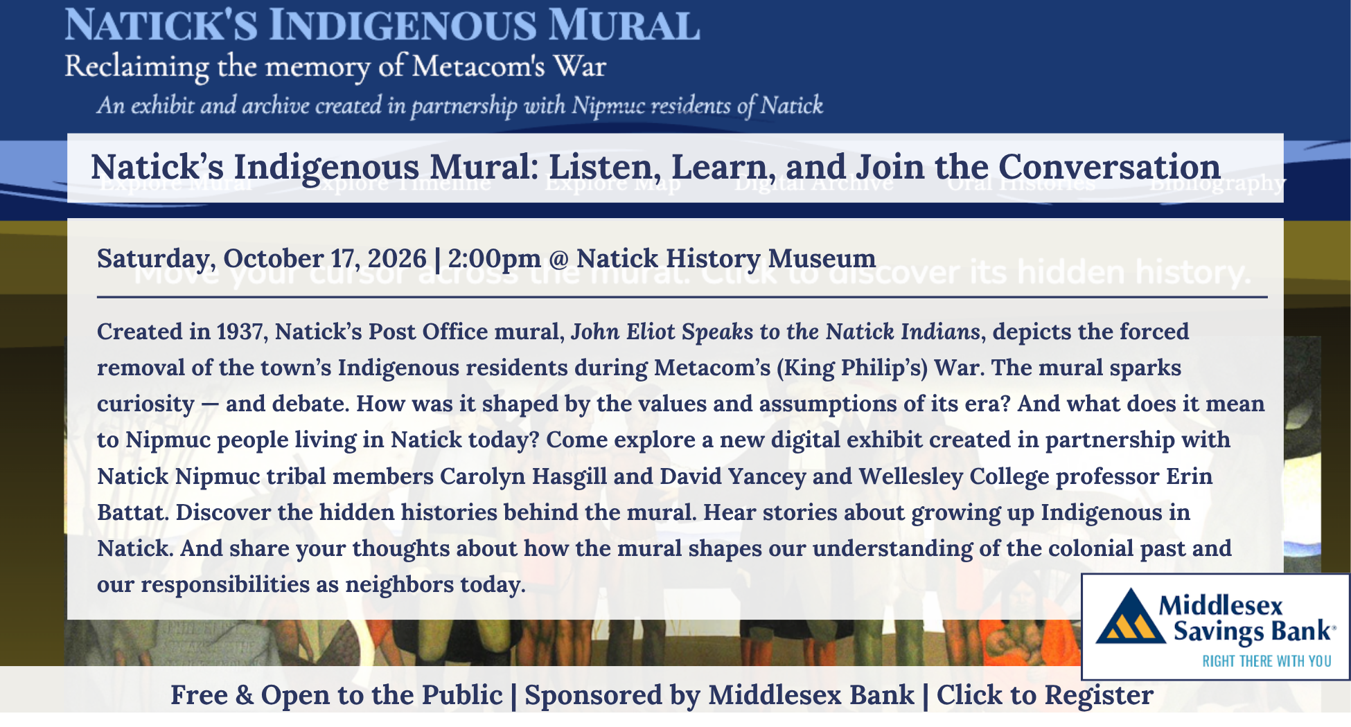 Natick's Indigenous Mural: Listen, Learn, and Join the Conversation