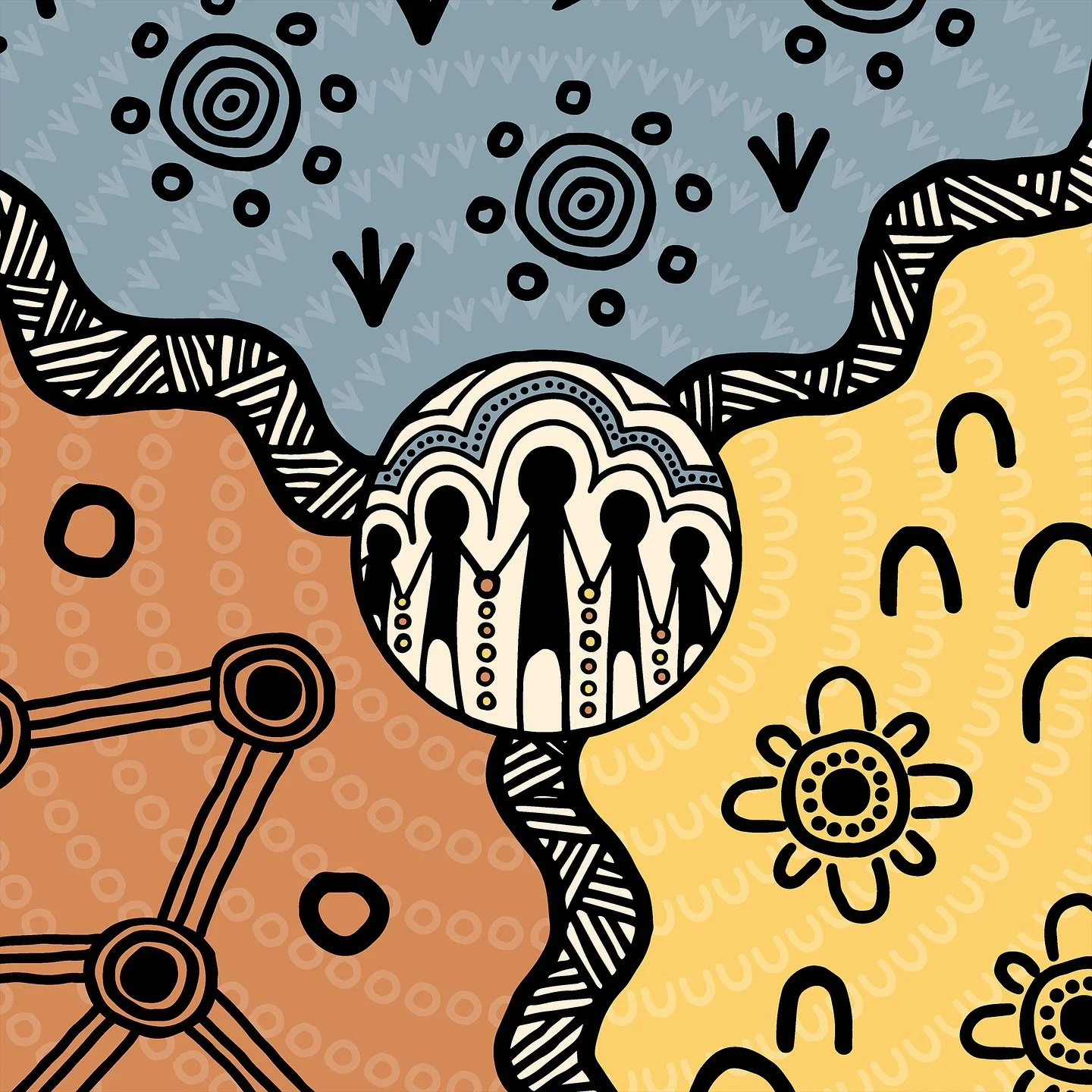 I had the privilege of designing this piece for the WAACHS Linked Data Study&mdash;a research project that&rsquo;s:

🖤 Led by Aboriginal communities in WA (love this!)
💛 Looking at whole families, not just individuals
❤️ Actually driving policy cha