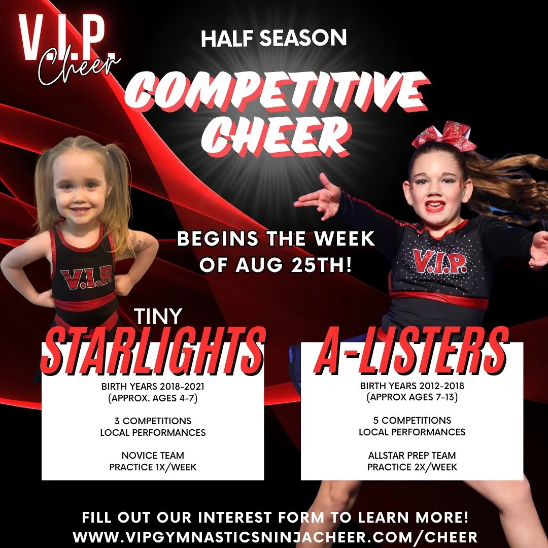 ✨📣✨Our half season competitive teams are forming soon! Fill out our interest form to learn more: https://www.surveymonkey.com/r/L9YNXXN