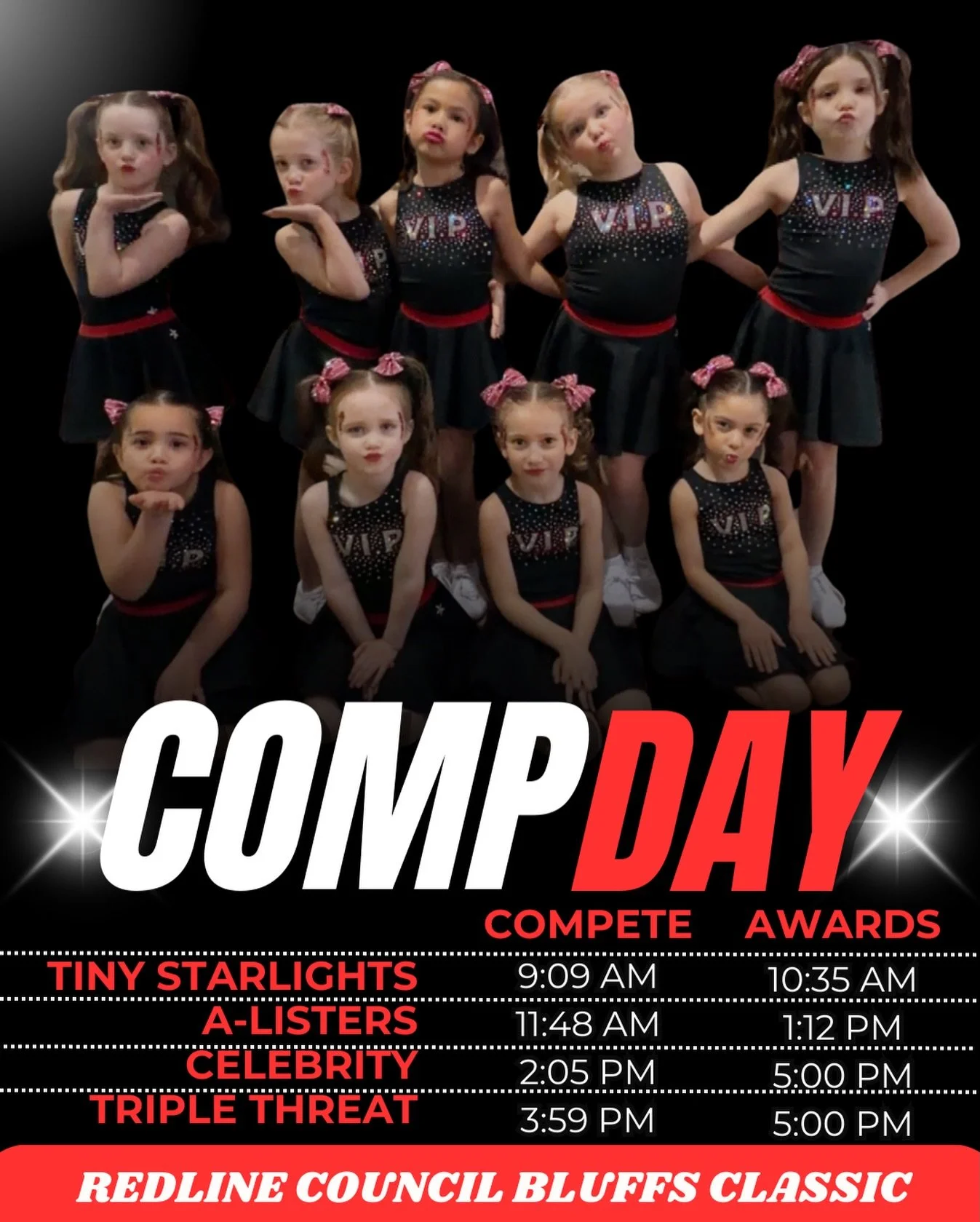 Wishing good luck to our teams as they compete at @redlinecheer Council Bluffs Classic today! Watch live for free on echeer.tv!