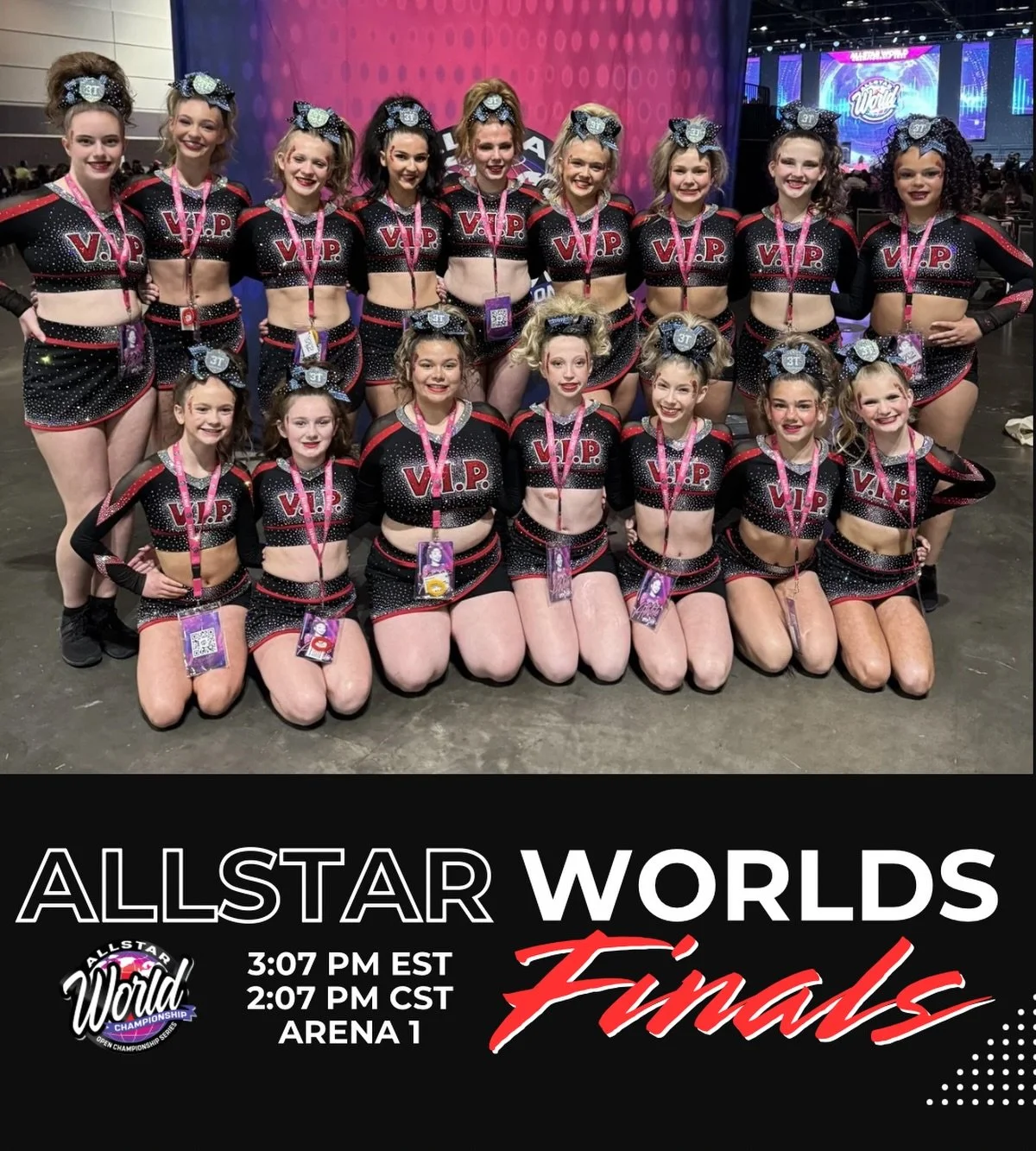 Triple Threat is back for 𝗗𝗔𝗬 2️⃣ at 𝗔𝗟𝗟𝗦𝗧𝗔𝗥 𝗪𝗢𝗥𝗟𝗗𝗦! Come cheer on the 3T PD in Arena 1 at 3:07 pm EST! 🚔🚨