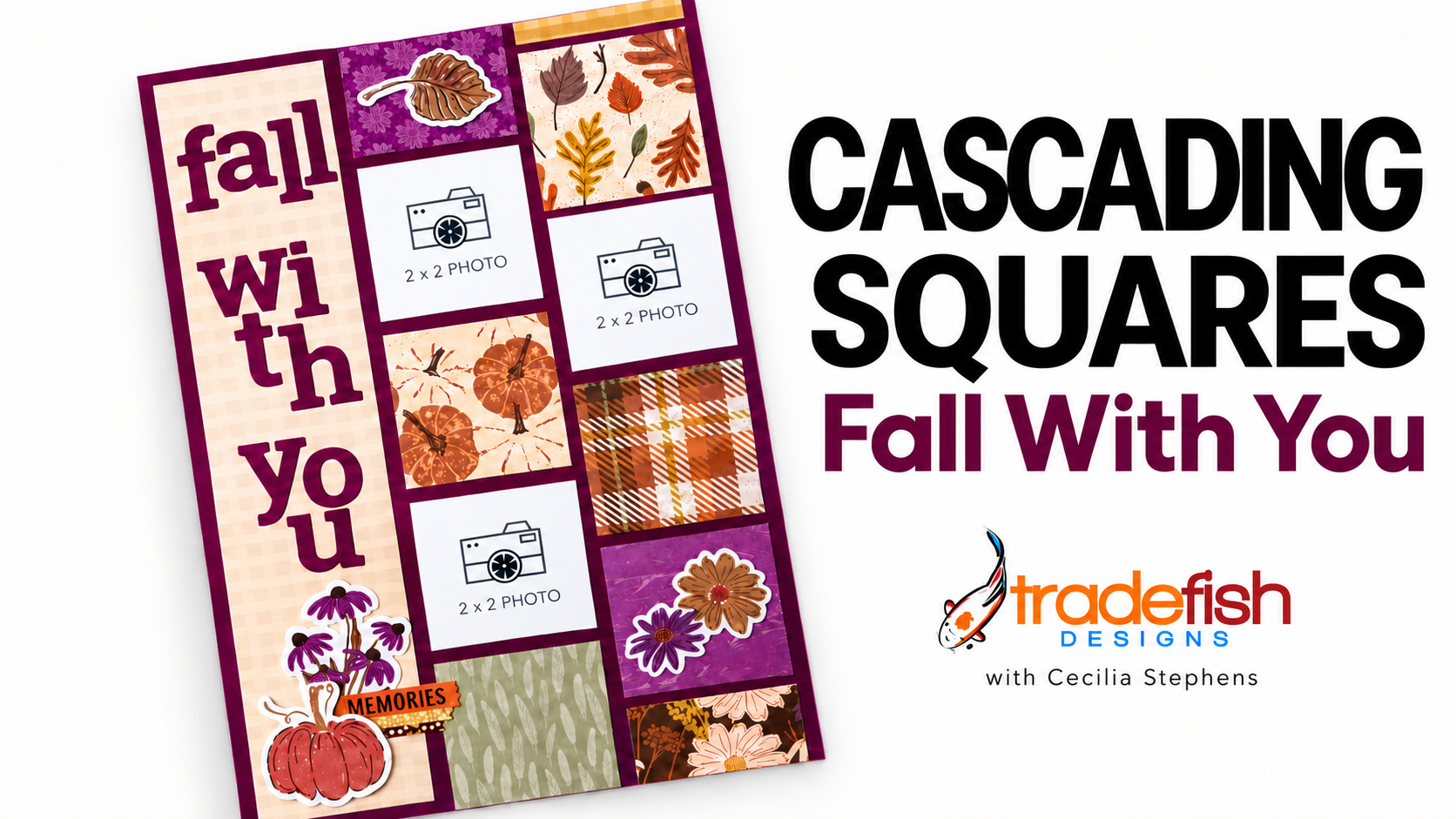 Cascading Squares: A Fall Scrap Journal Layout with Autumn Abundance