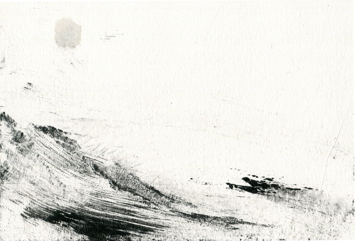 Finding Rhythms V 10 x 15cm Monotype, watercolour on Japanese marushi paper