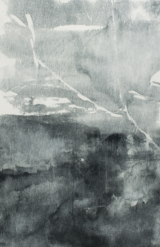 Undercurrents VII 10 x 15cm Monotype, watercolour on Japanese marushi paper