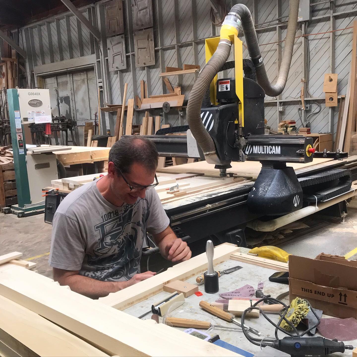 Hand carving and finishing is underway on several of our molding pieces for Old City Hall! Our CNC cuts with an amazing amount of detail but hand carving is essential for finishing touches. Thank you Clark!  #rvamakers #manufacturing #restoration #cn