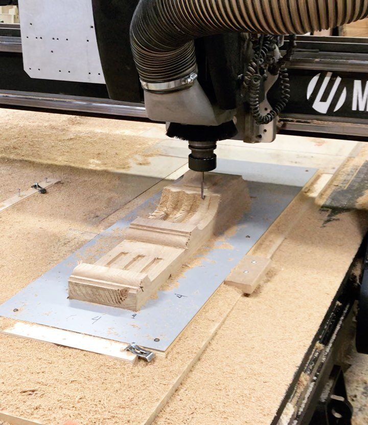 Happy Friday! We are proofing some molding with O&rsquo;Byrne Contracting for Old City Hall this week. Lots of measuring, lots of comparing to make sure our parts are accurately representing the original molding. 🪚🪵 #restoration #manufacturing #cnc