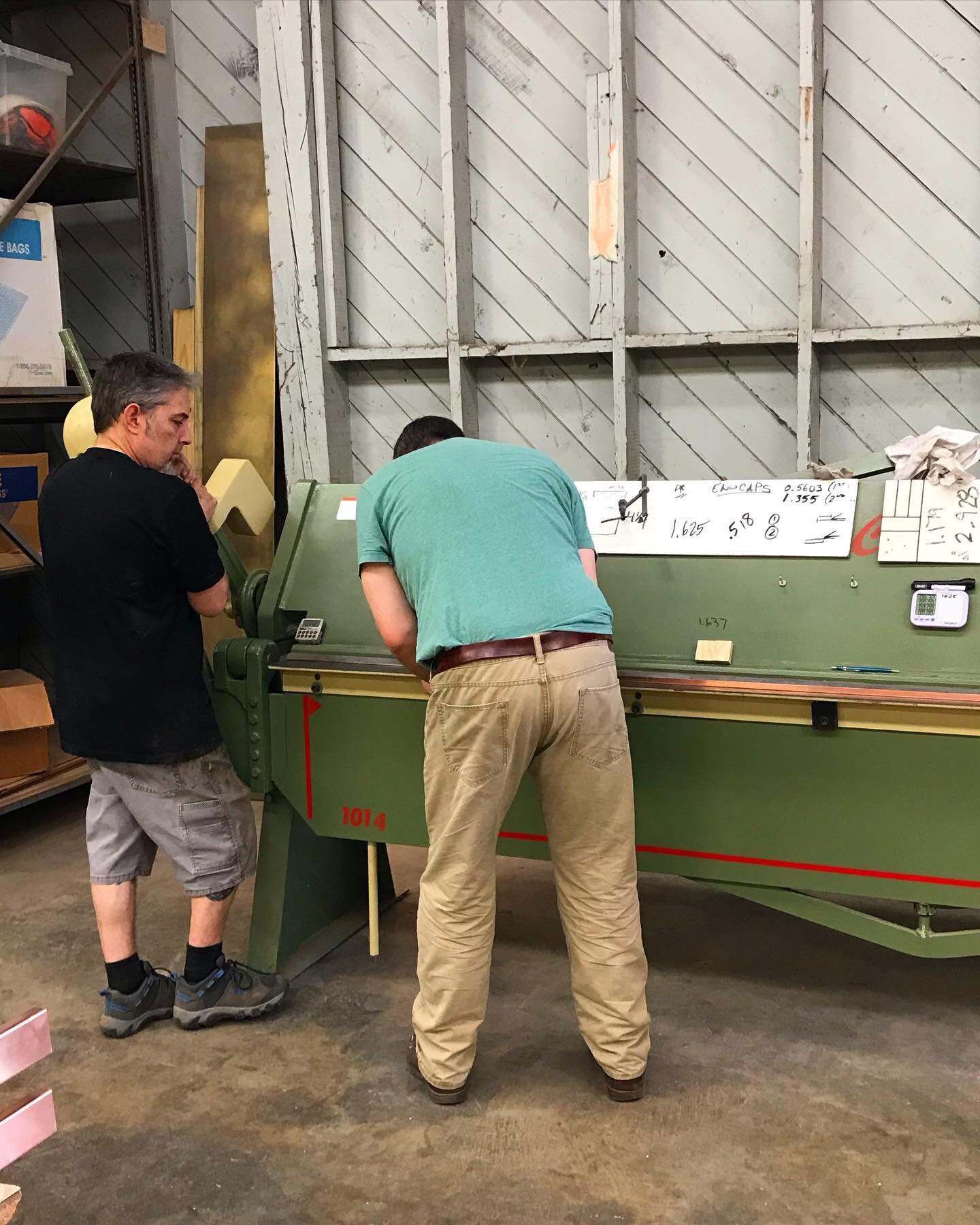 All hands on deck this week as we work on some copper countertops for @architectural_outfitters 🛠They are looking beautiful! #manufacturing #fabrication #rvamakers