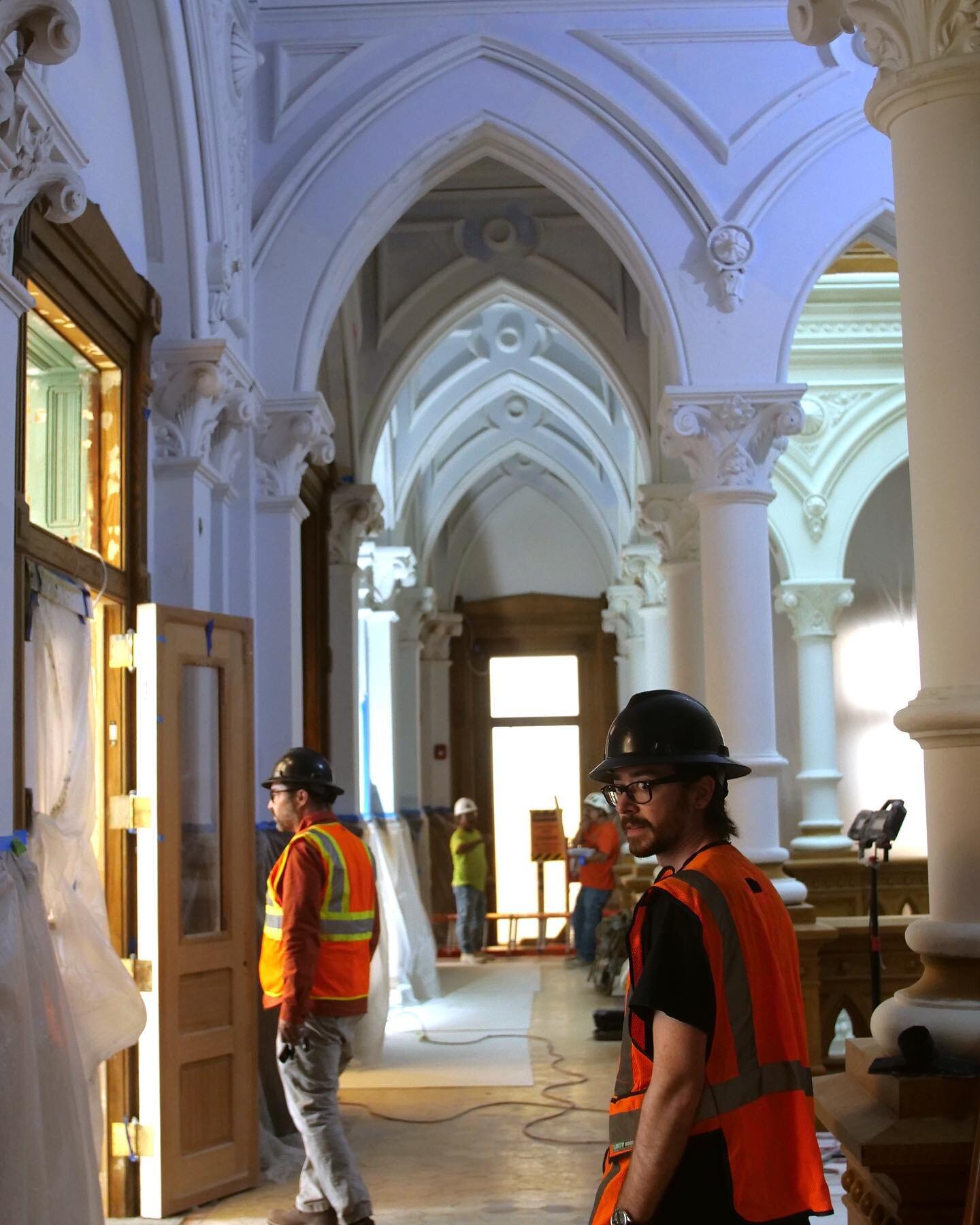 Recently we were able to tour the Old City Hall building that is being renovated in downtown Richmond to see our molding pieces installed. It is an amazingly detailed interior. We had a great time seeing all of the work that has been done and trying 