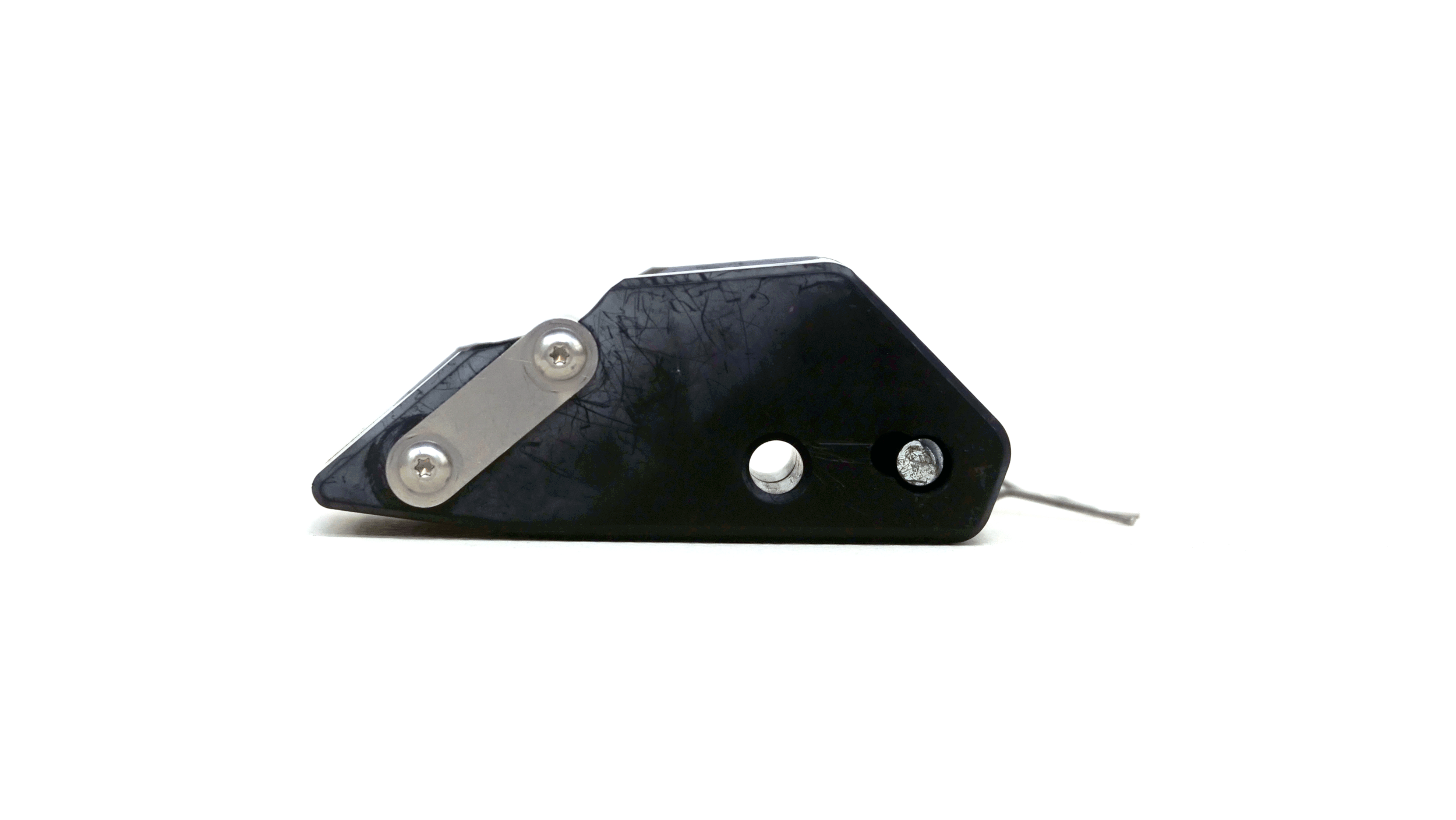 Comparison of original broken part and stronger, redesigned part by design and manufacturing shop in rva