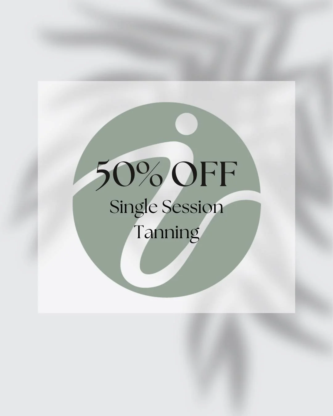 Last chance to tan with us ☀️ Whether you&rsquo;re keeping your vacation glow or just want one more session, all single tanning sessions are 50% off through our closing date.