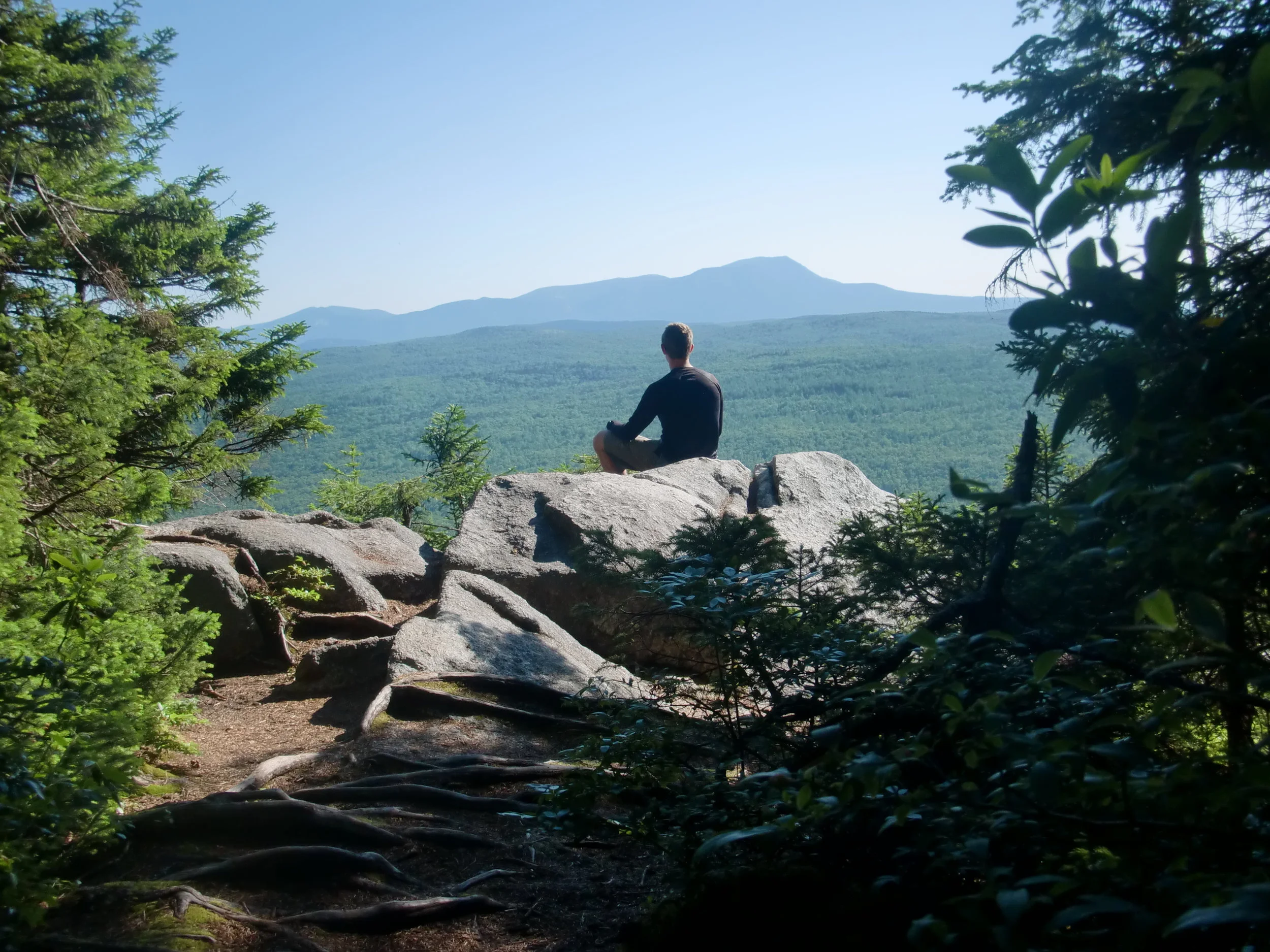 Nick looks off toward Mt. Katahdin, the northern terminus of the Appalachian Trail, a 2100+ mile hike which Nick completed in 2011. 