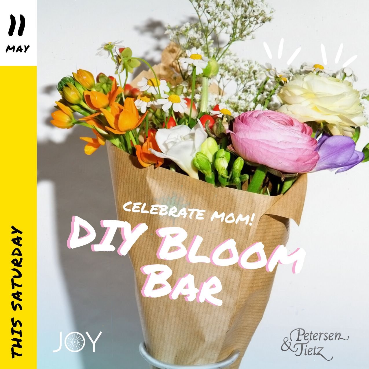 Ready to celebrate our mamas with Mimosas &amp; a DIY Bloom Bar, ahhh! 😍💐🥂 We're so excited to partner with local florist @petersenandtietz to bring our first DIY Bloom Bar to the studio this Saturday!

Book a bike to join in and stay for the fun.