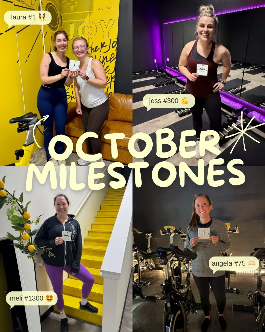 Happy PSL season, but make it your personal best season!! 🎃✨💪 

✨ Laura - 1st sweat
✨ Ally - 5 Sweats 
✨ Maggie - 50 Sweats
✨ Angela - 75 Sweats 
✨ Meli - 1300 Sweats 
✨ Jess - 300 Sweats 
✨ Nevaeh - 1st Sweat
✨ Courtney - 300 Sweats
✨ Allie - 100 
