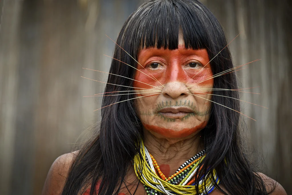 A Mayoruna man dressed for a hunt.