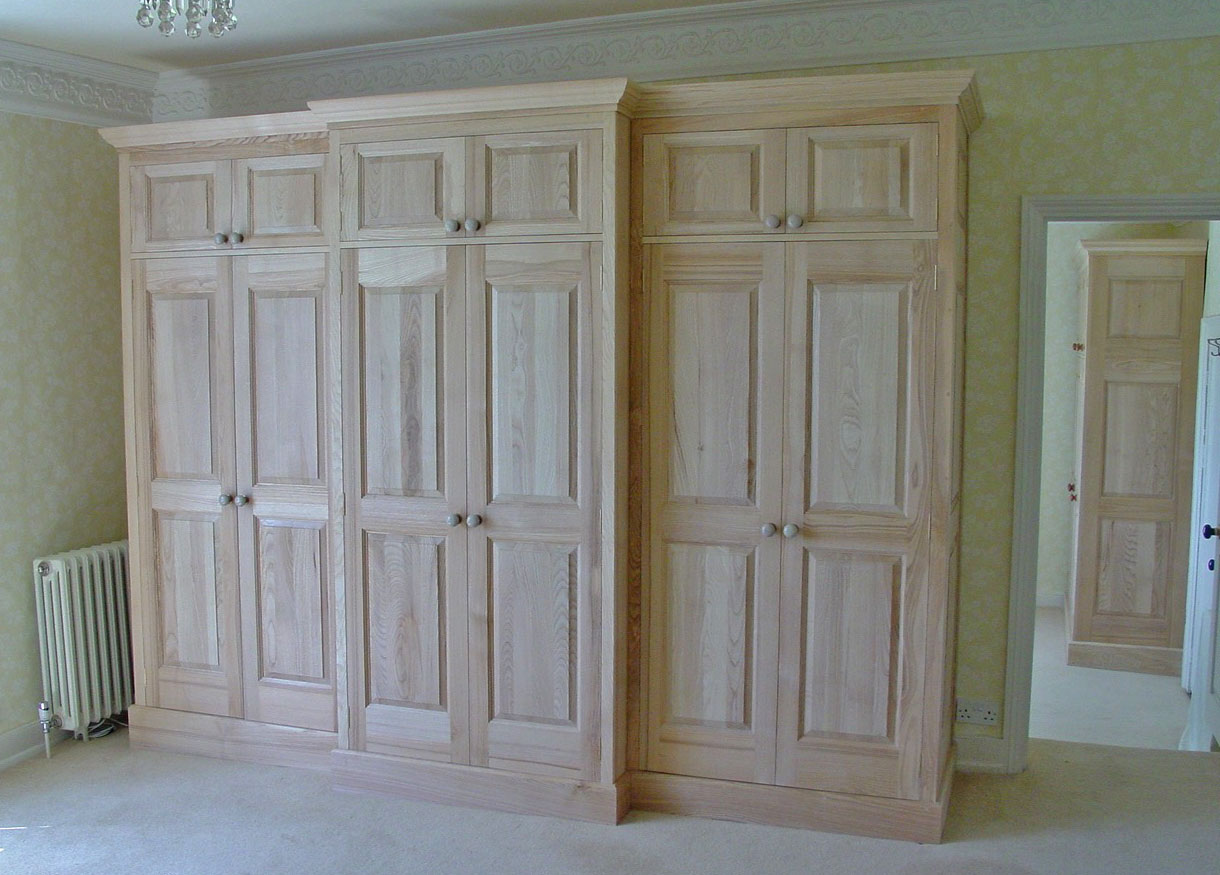 American Ash Bow Fronted Wardrobes