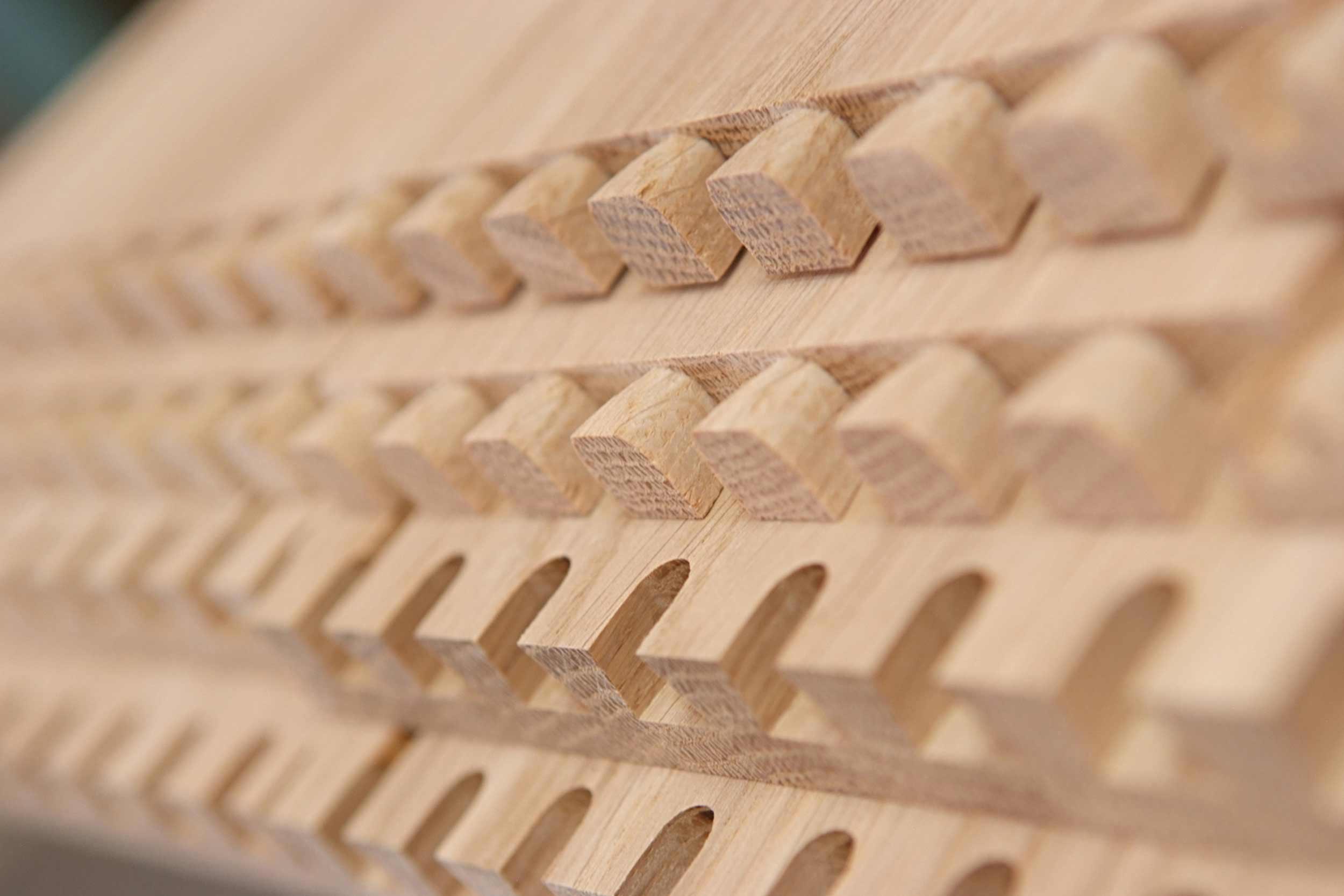 Rough machine cut dovetail joints before hand cleaning